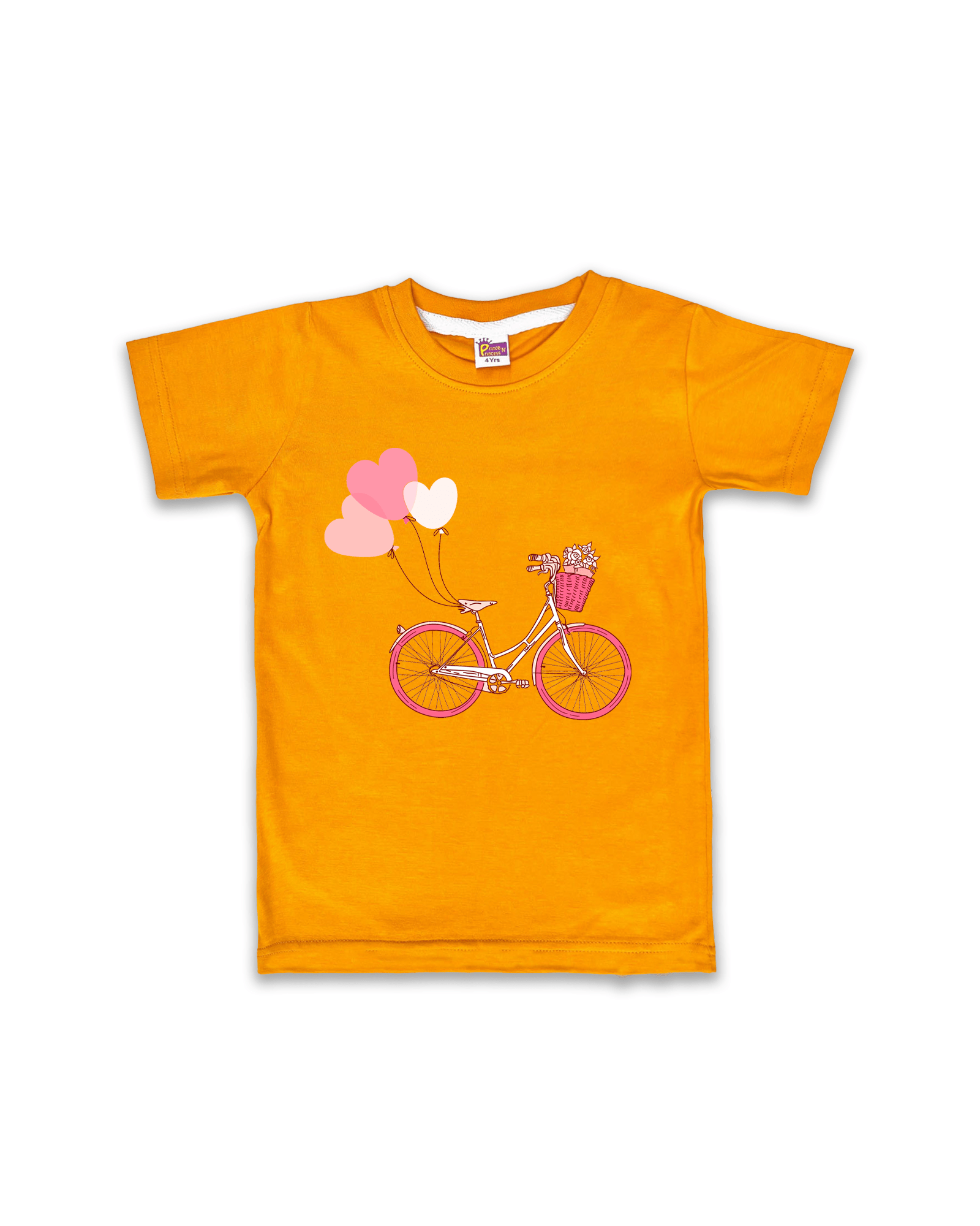 Girls T-Shirts Half Sleeve (Mustard) FTS066 - Prince N Princess