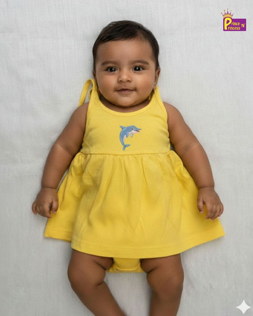 Girls Yellow Knitted Frock KF053 - Prince N Princess