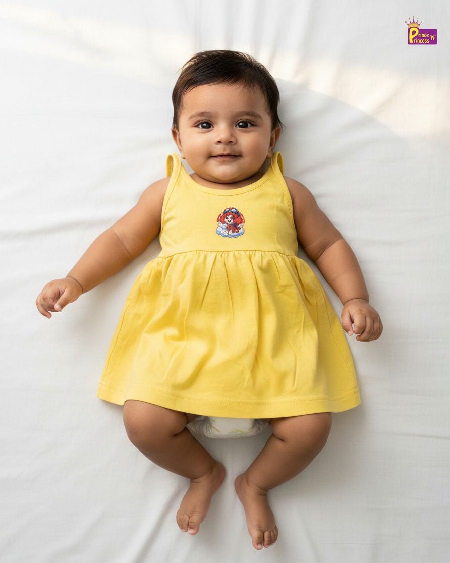 Girls Yellow Knitted Frock KF053 - Prince N Princess