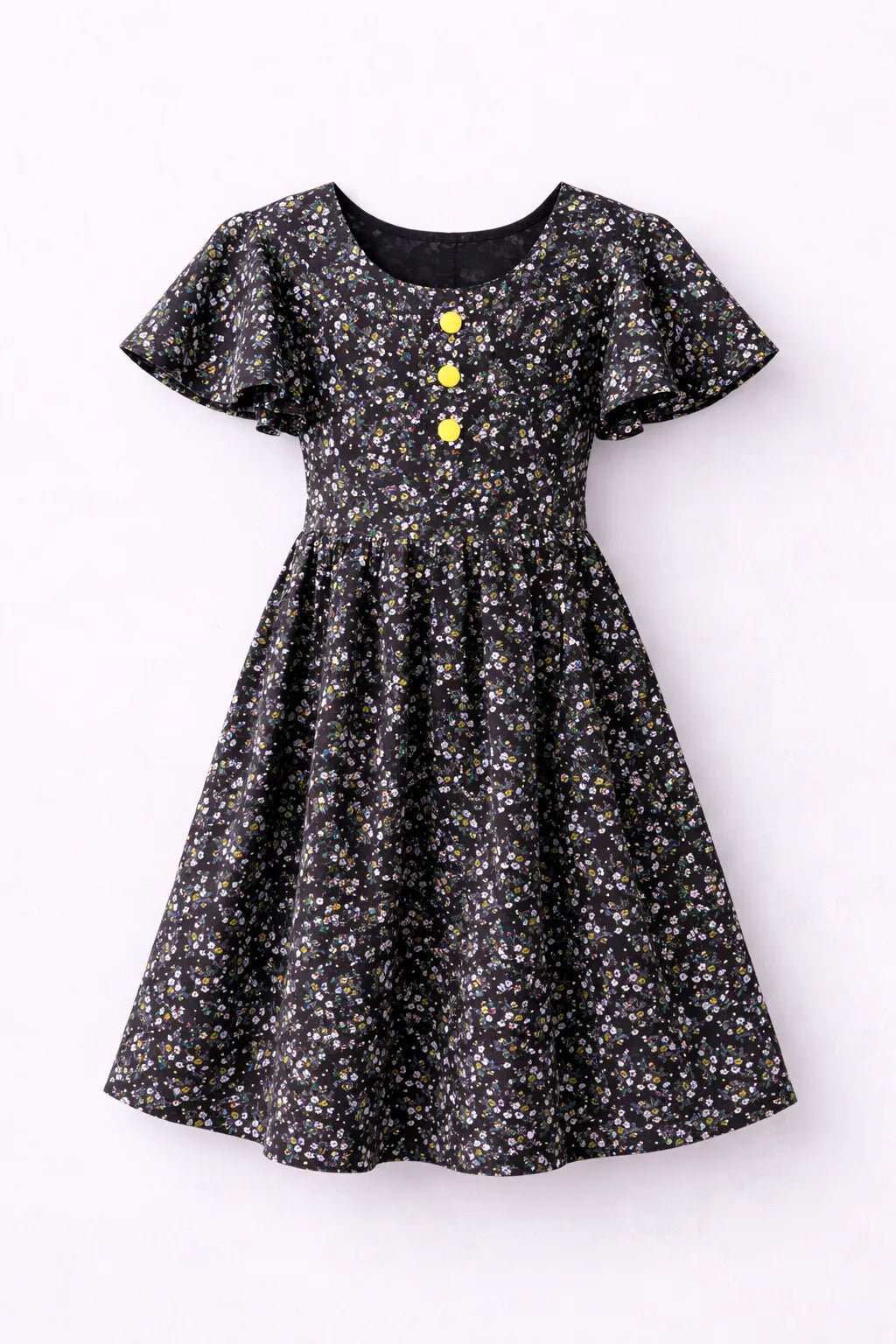 Kids Black Cotton Frock CF301 - Prince N Princess