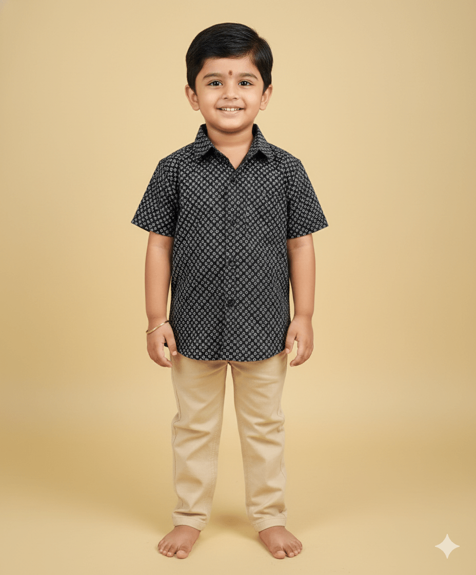 Kids Black Full Sleeve shirt ST116 - Prince N Princess