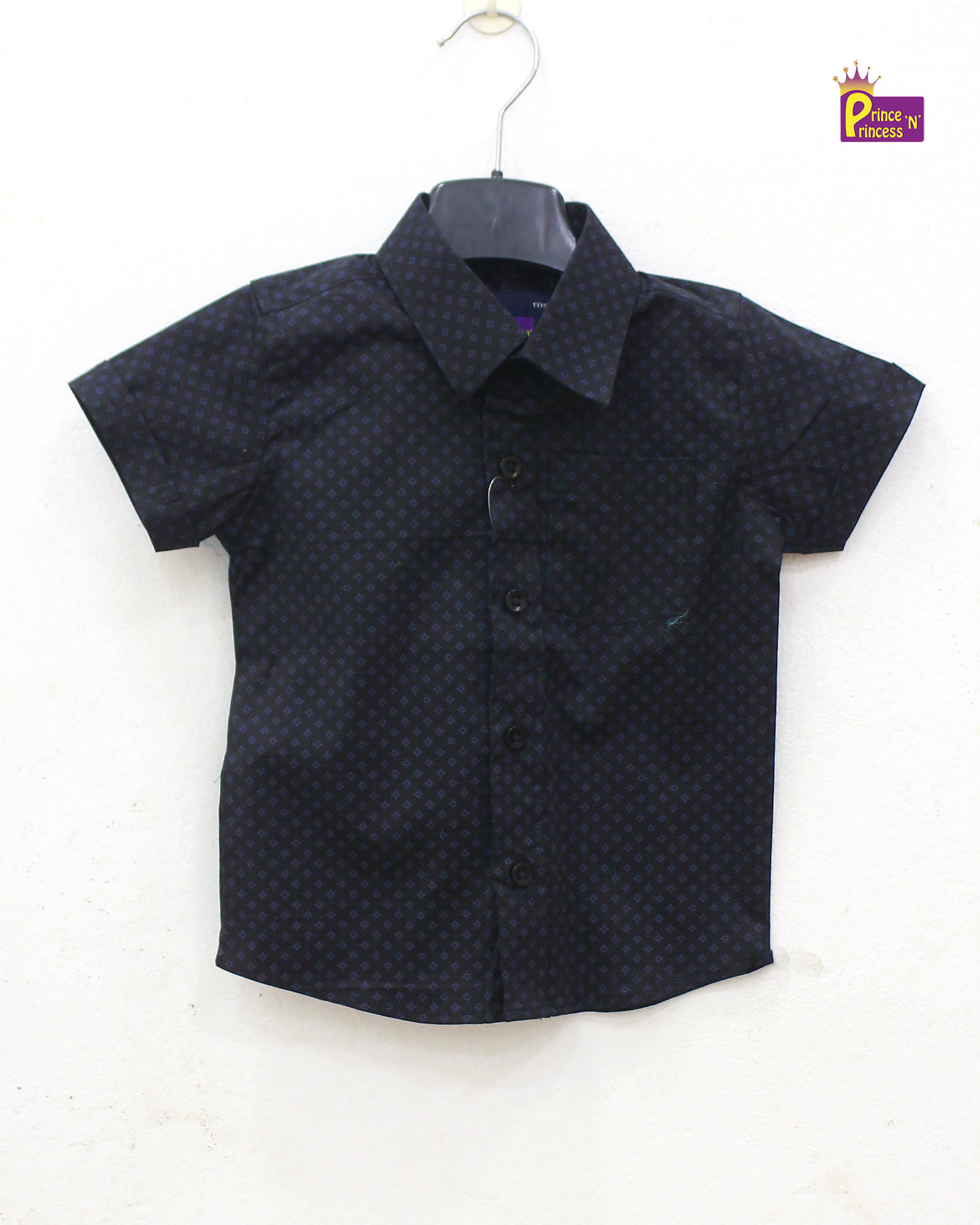 Kids Black Half sleeve shirt ST118 - Prince N Princess
