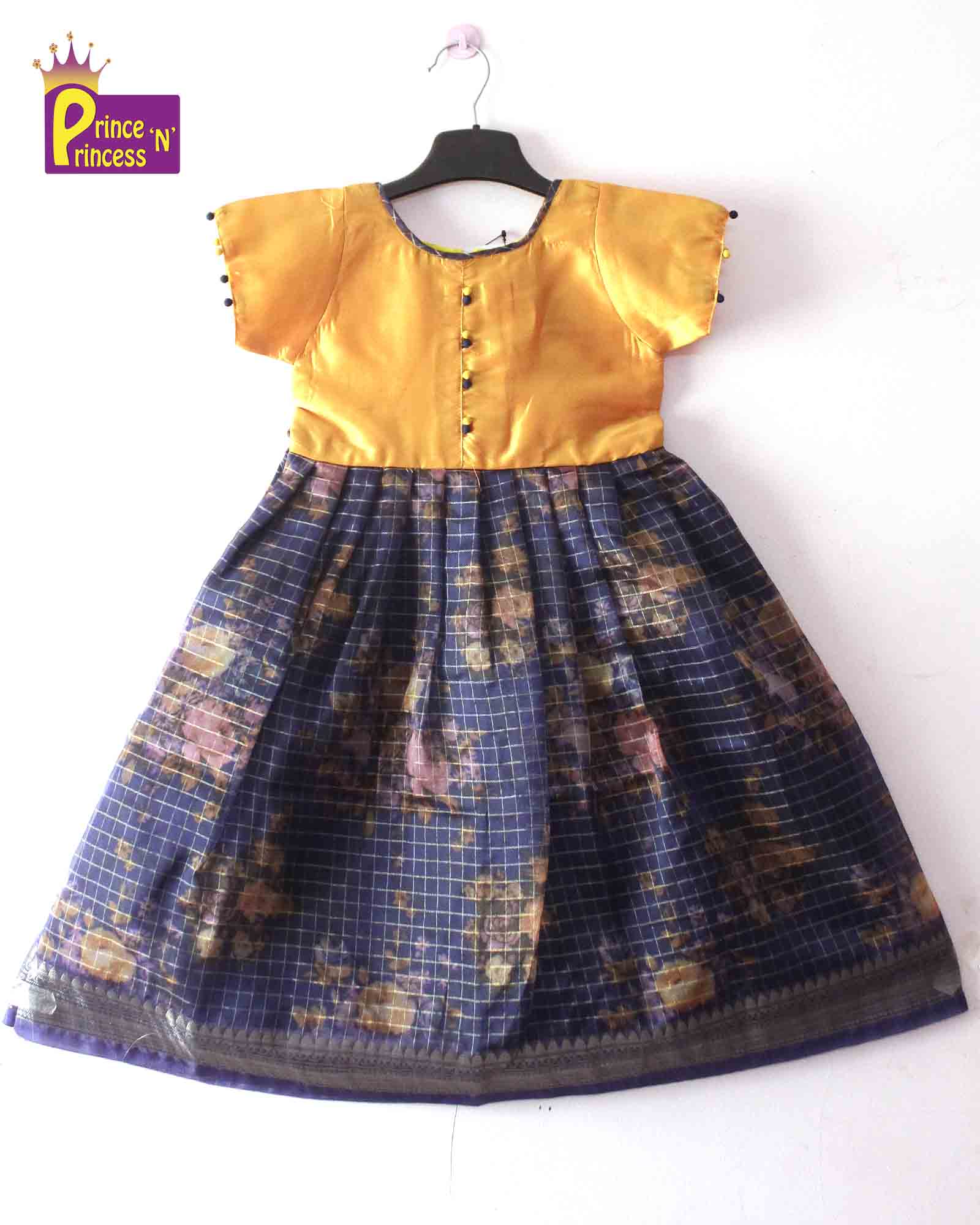 Kids Blue Orange Organza Gown PG390 - Prince N Princess