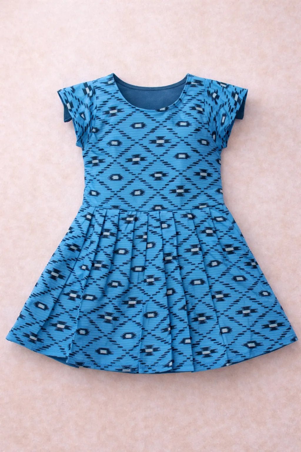 Kids Blue Printed Cotton Frock CF180 - Prince N Princess
