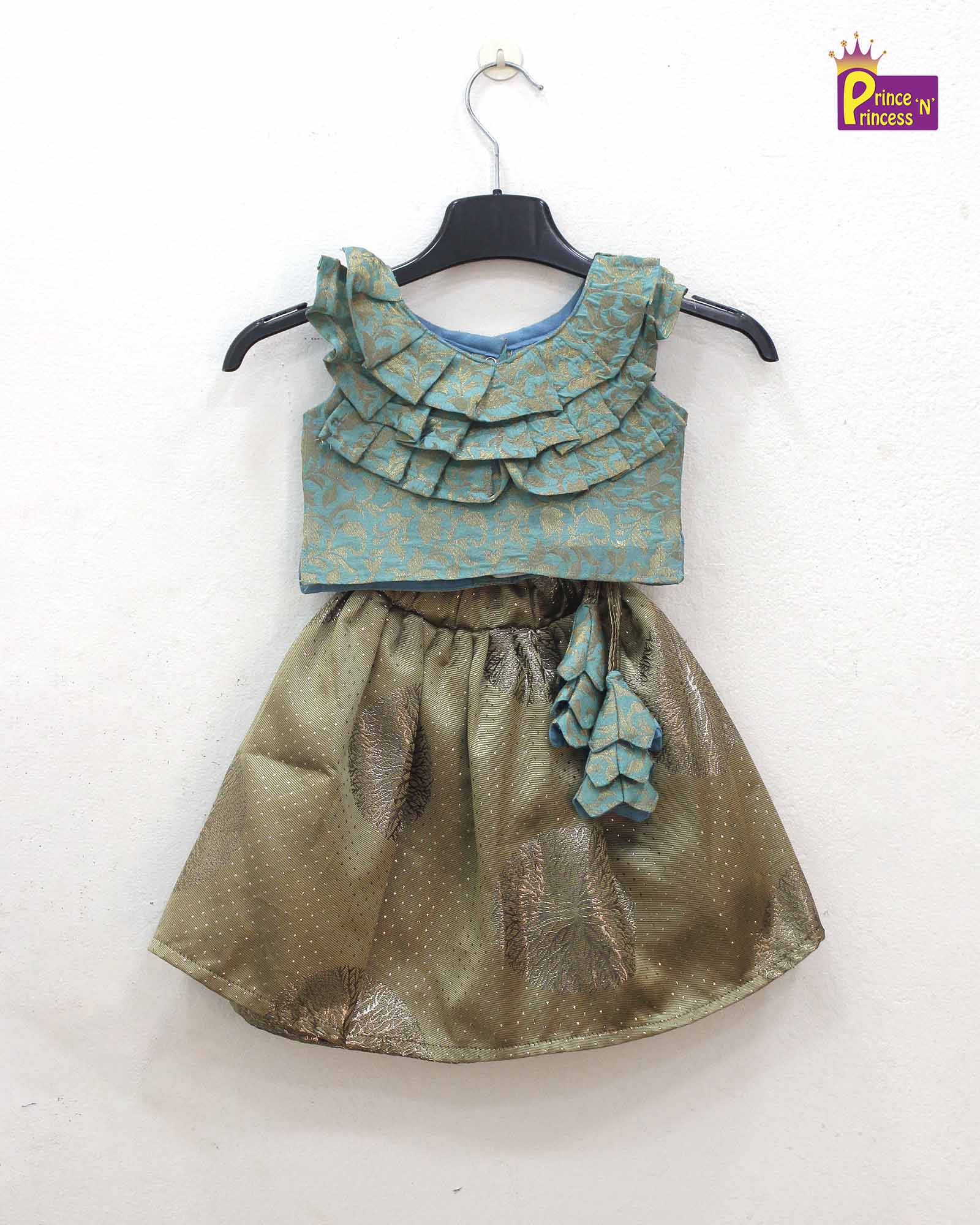 Kids blue with Cream Lehenga Choli LC208 - Prince N Princess