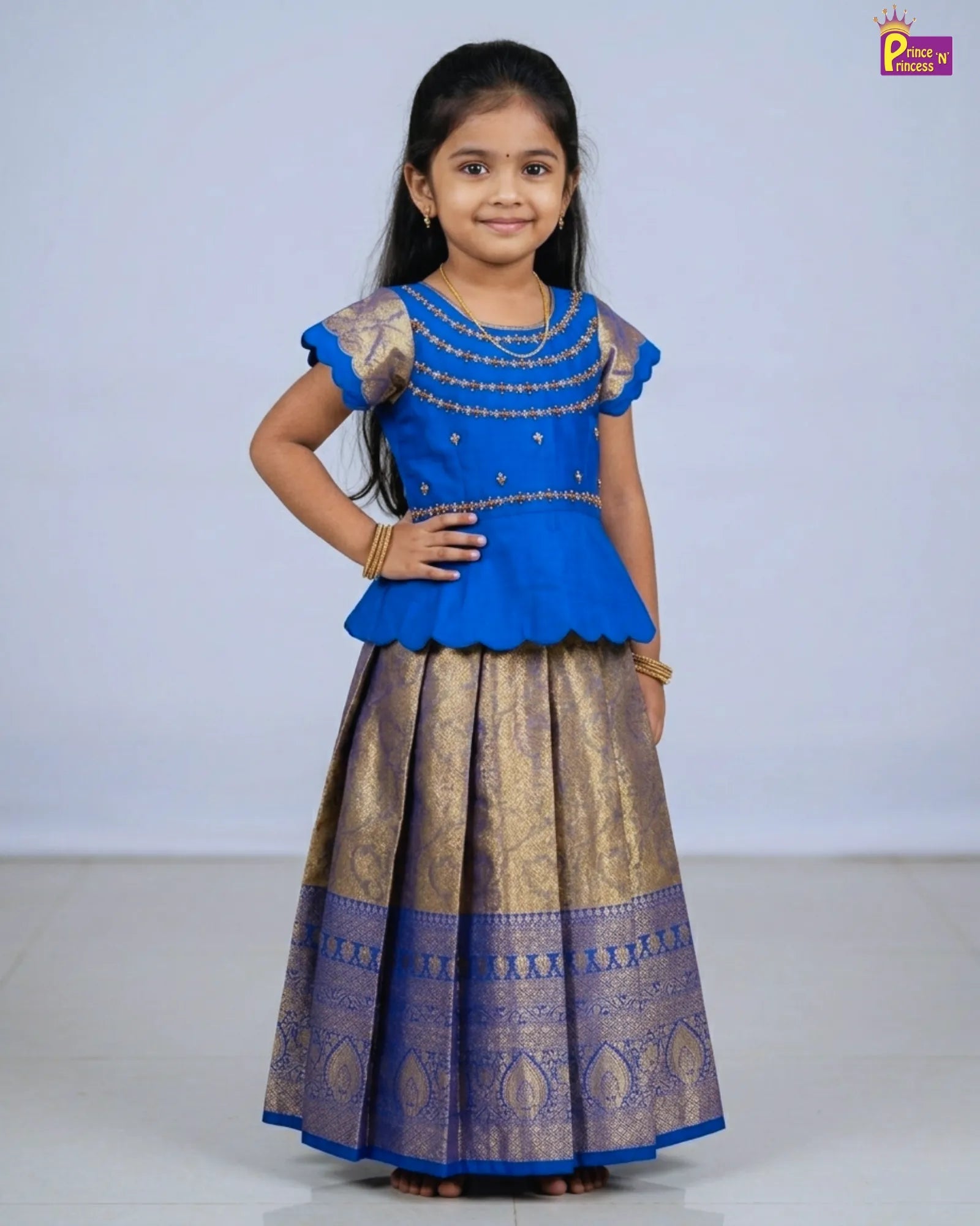 pattu pavadai blue