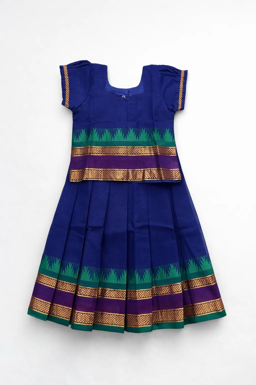 Kids Chettinad Cotton Pavadai Sattai Navy PPP1886 - Prince N Princess