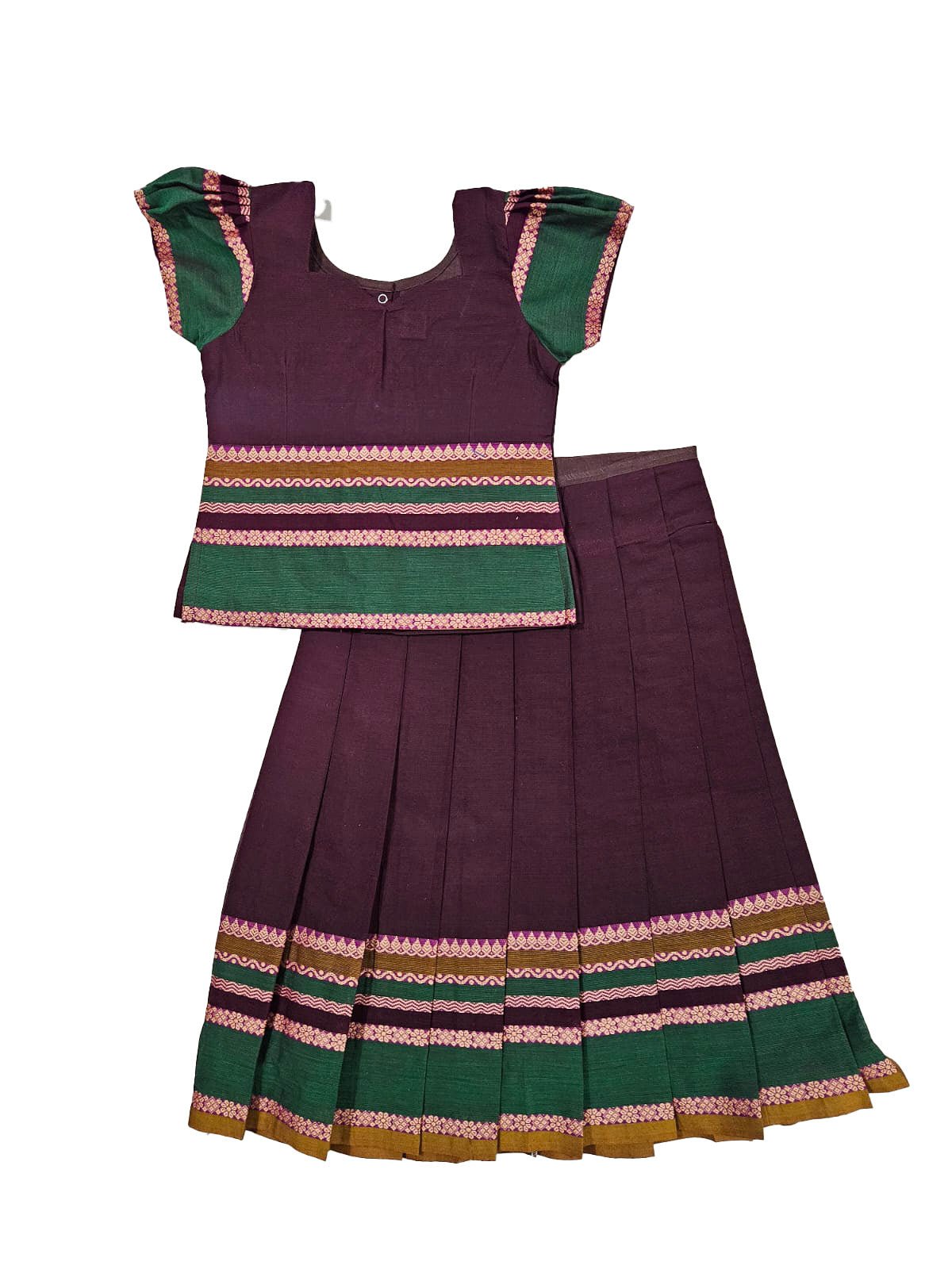 Kids Chettinad Cotton Traditional Pavadai Sattai PPP1866 for kids festival wear