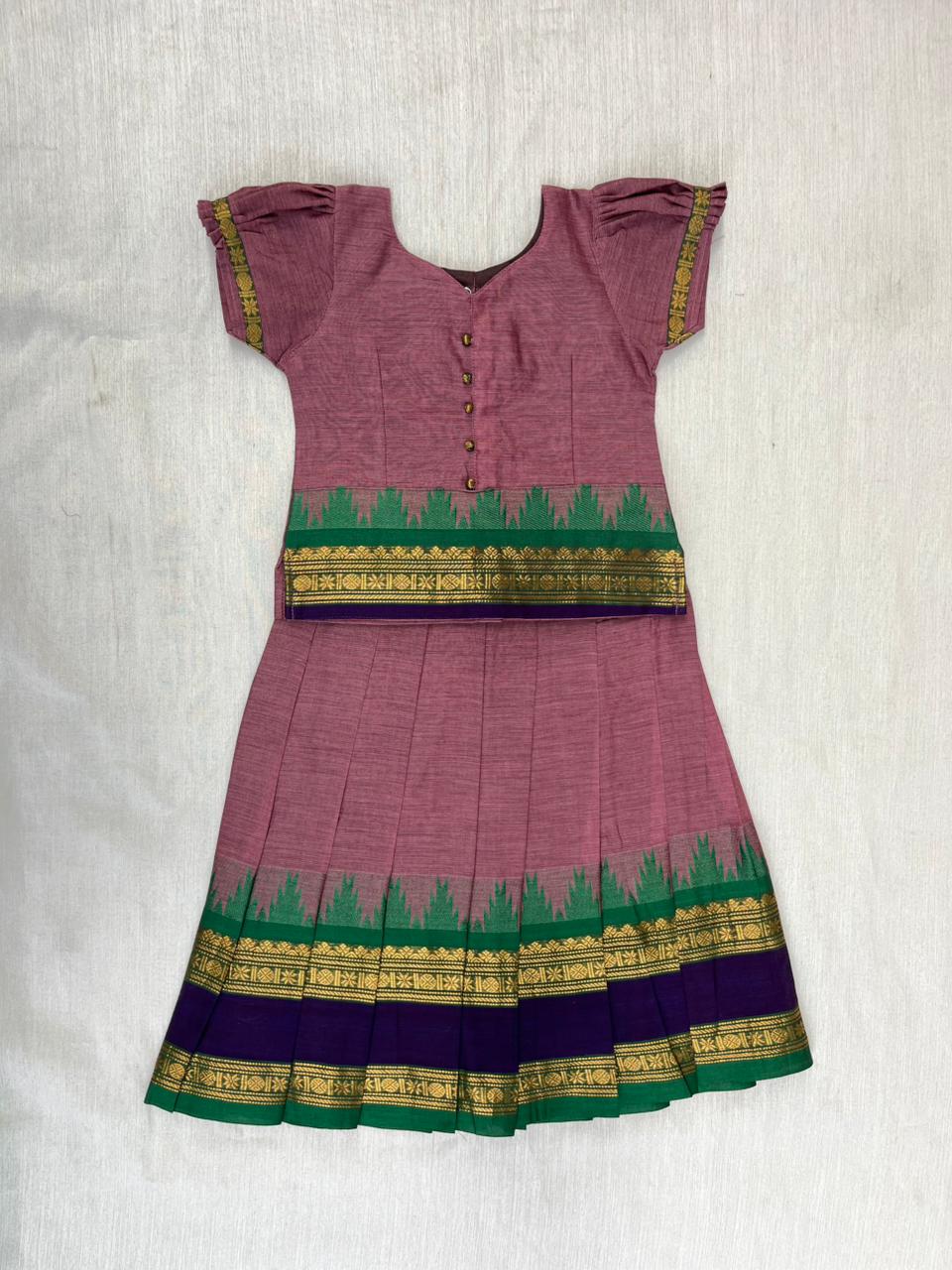 Kids Chettinad Cotton Traditional Pavadai Sattai PPP1974 - Prince N Princess