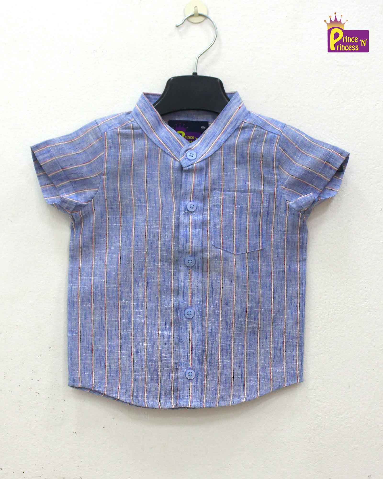 Kids Cotton Blue Half Sleeve shirt ST102 - Prince N Princess