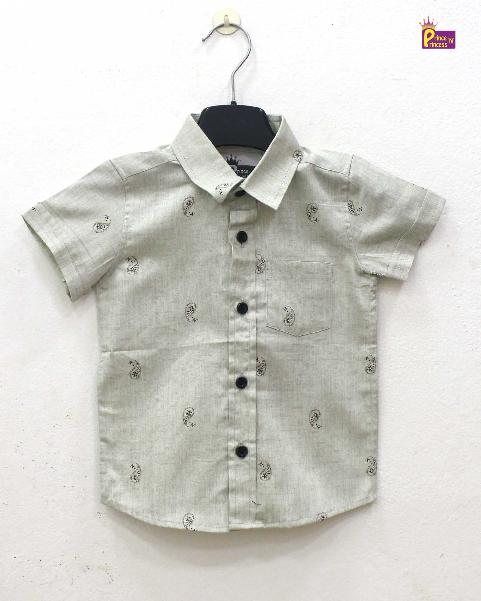 Kids Cotton Green Half Sleeve shirt ST163 - Prince N Princess