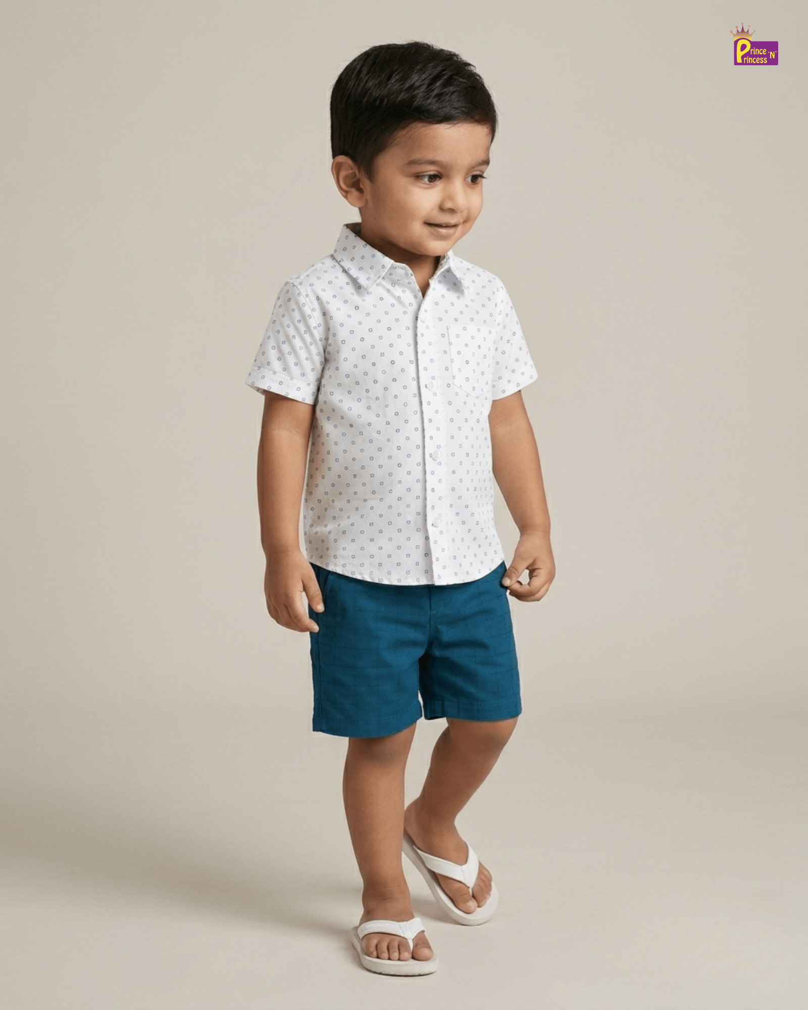 Kids Cotton Half Sleeve White Shirt with trouser ST088 for kids festival wear