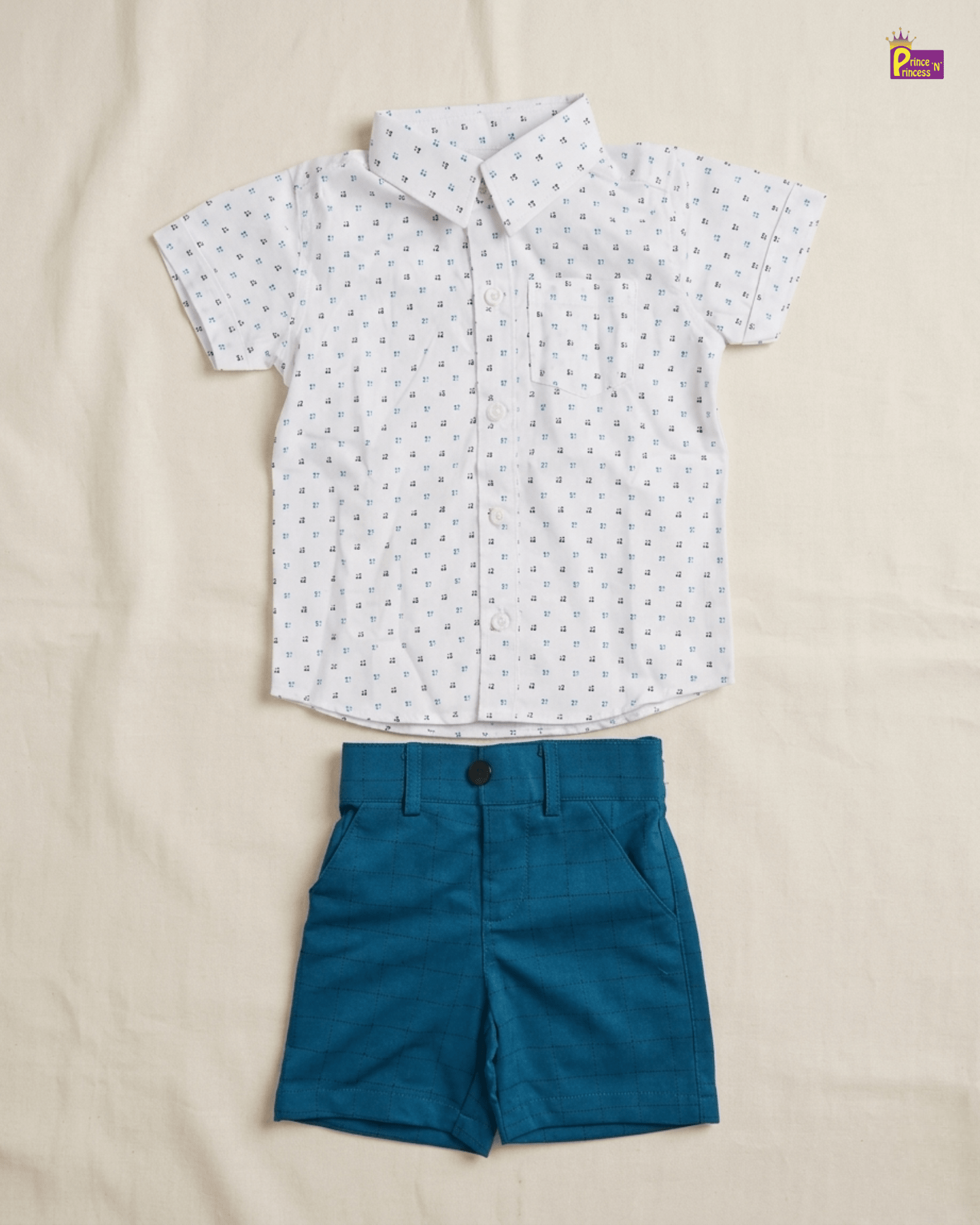 Kids Cotton Half Sleeve White Shirt with trouser ST088 for kids festival wear