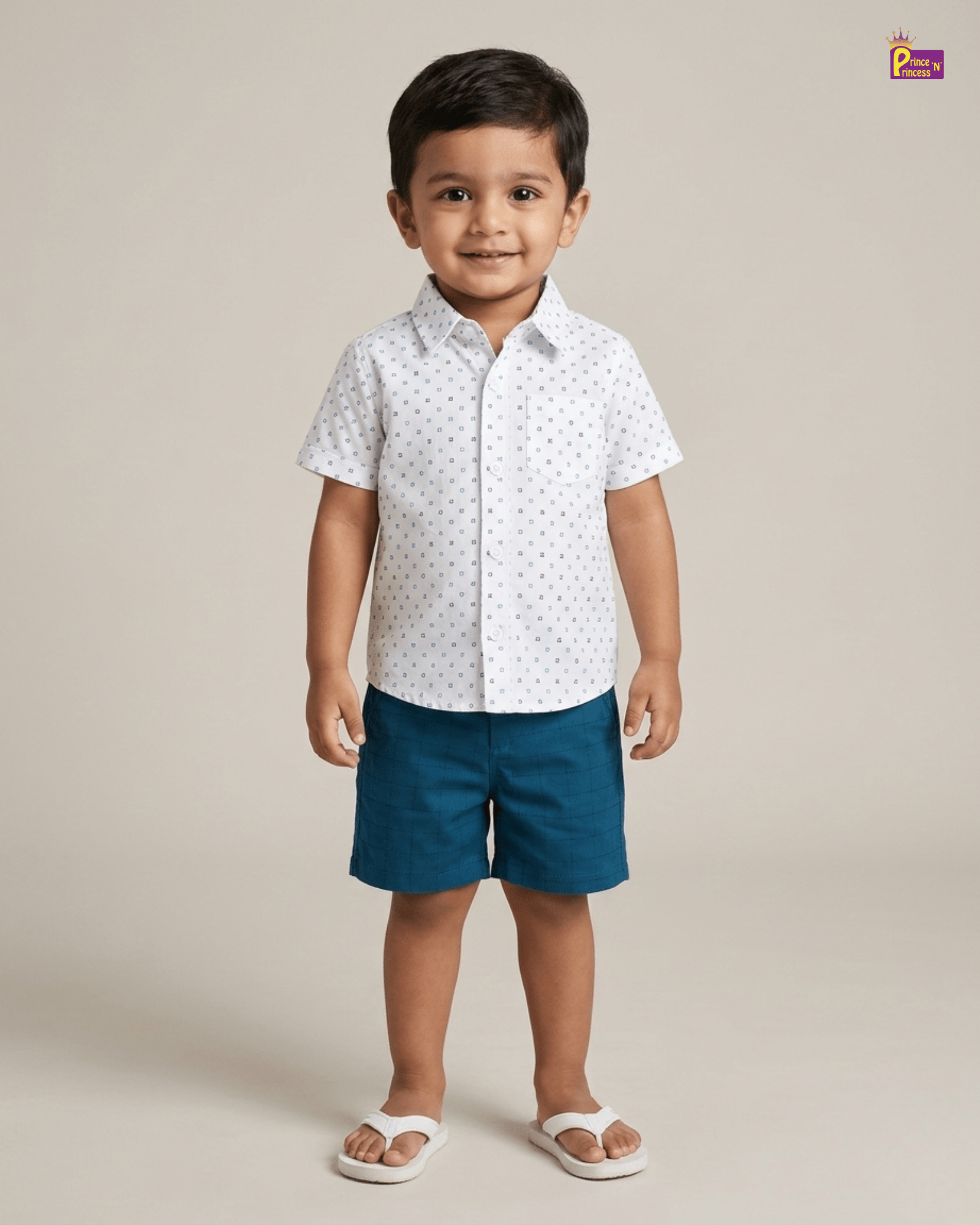 Kids Cotton Half Sleeve White Shirt with trouser ST088 for kids festival wear