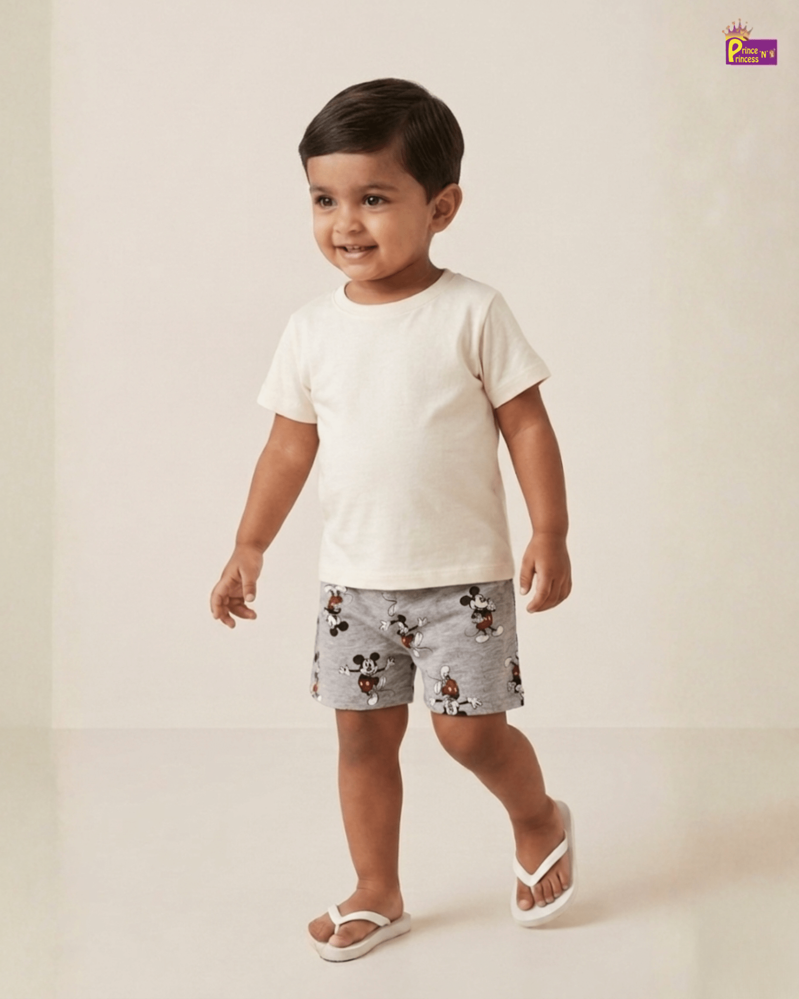 Kids Cotton Micky Mouse Printed Trousers in Grey SH004 for kids festival wear