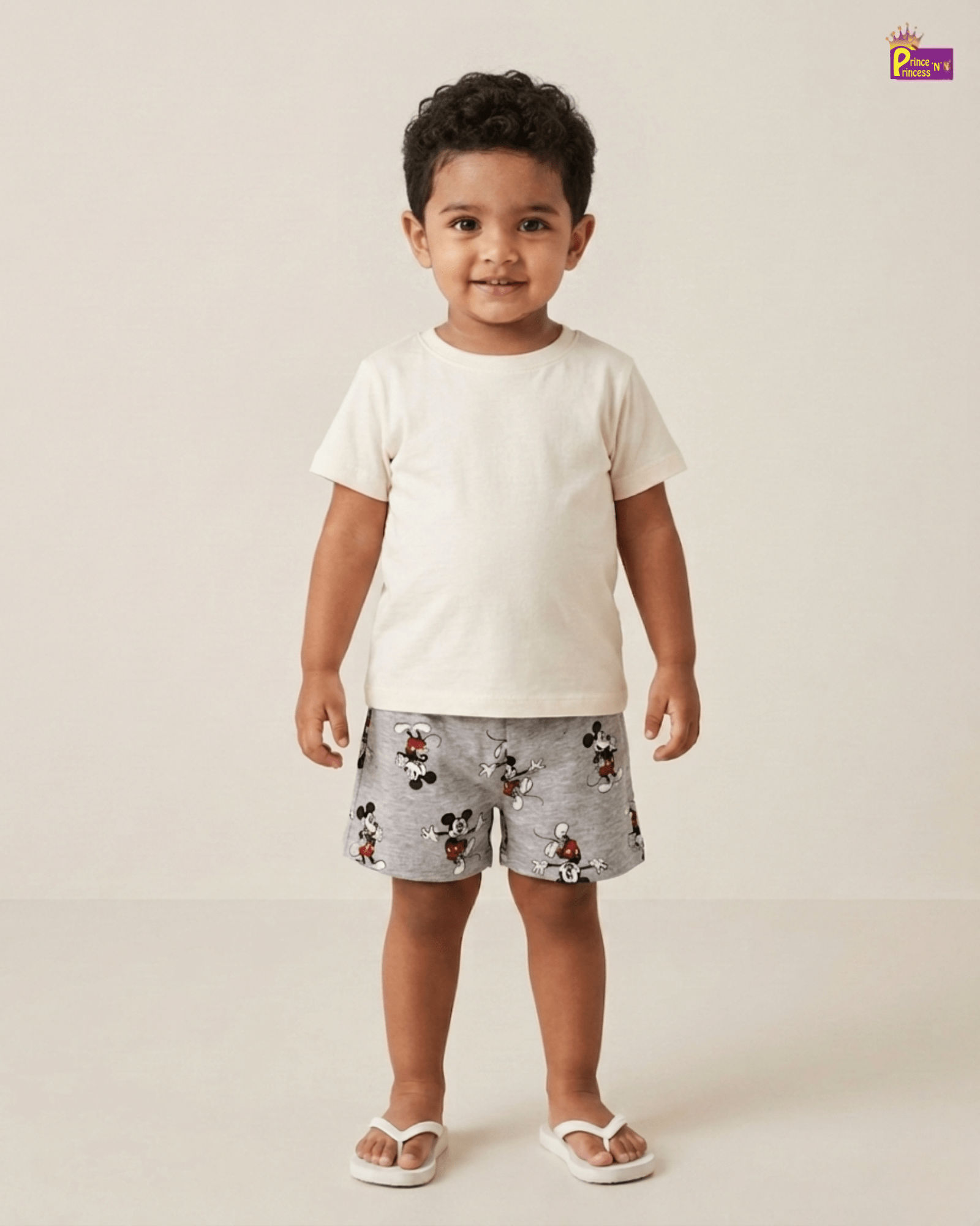 Kids Cotton Micky Mouse Printed Trousers in Grey SH004 for kids festival wear