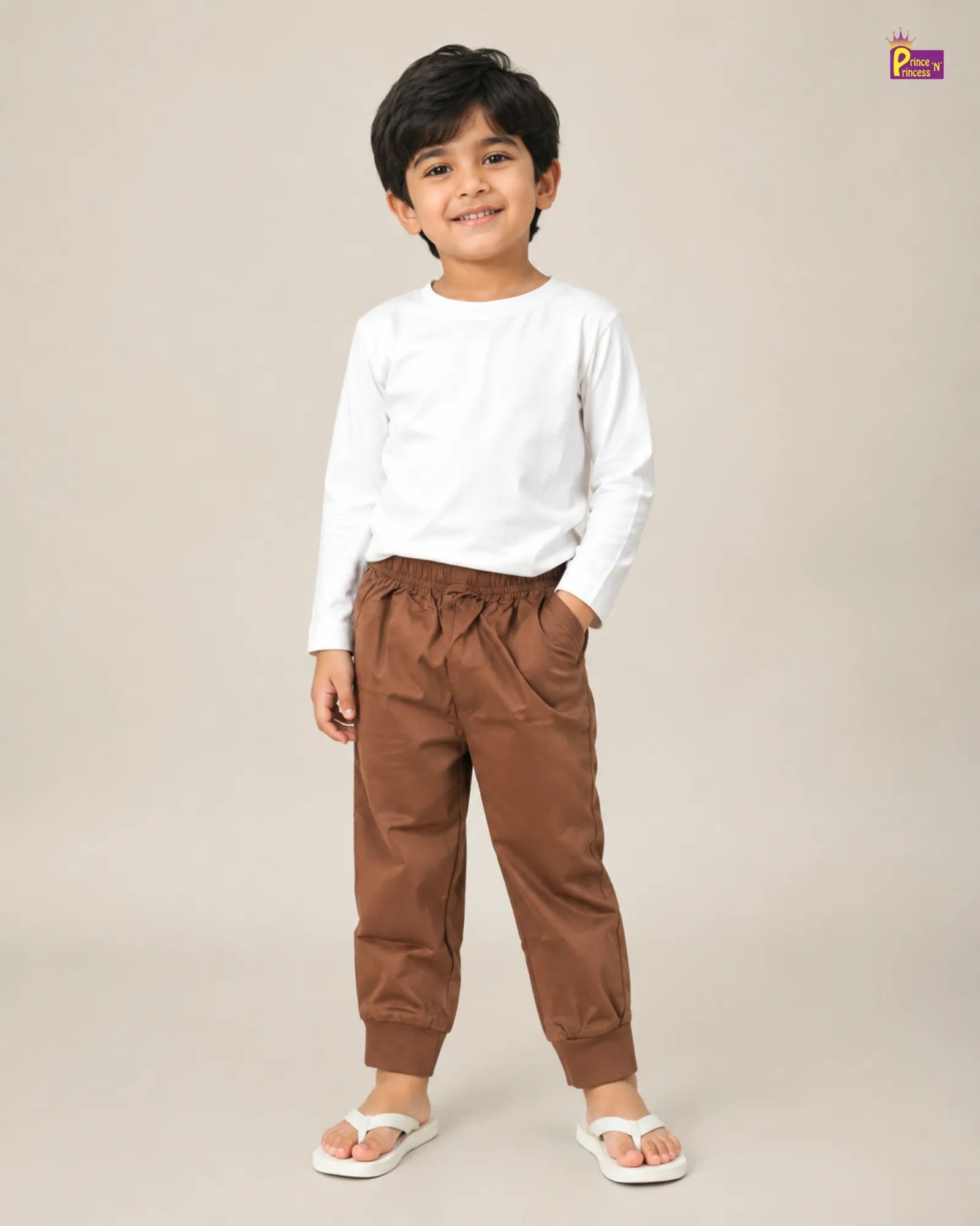Kids Cotton Pant in Coffee Brown BP007 for kids festival wear
