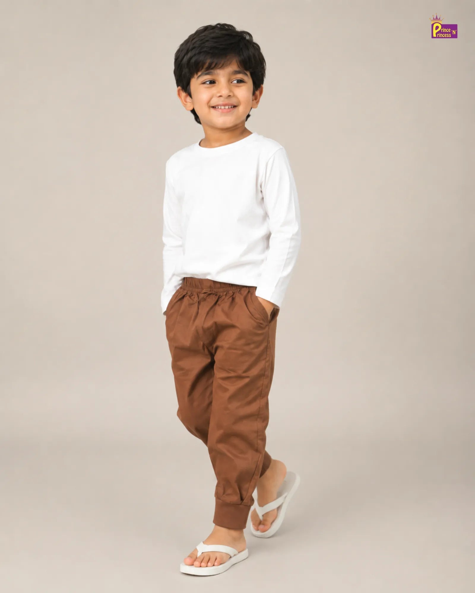 Kids Cotton Pant in Coffee Brown BP007 for kids festival wear