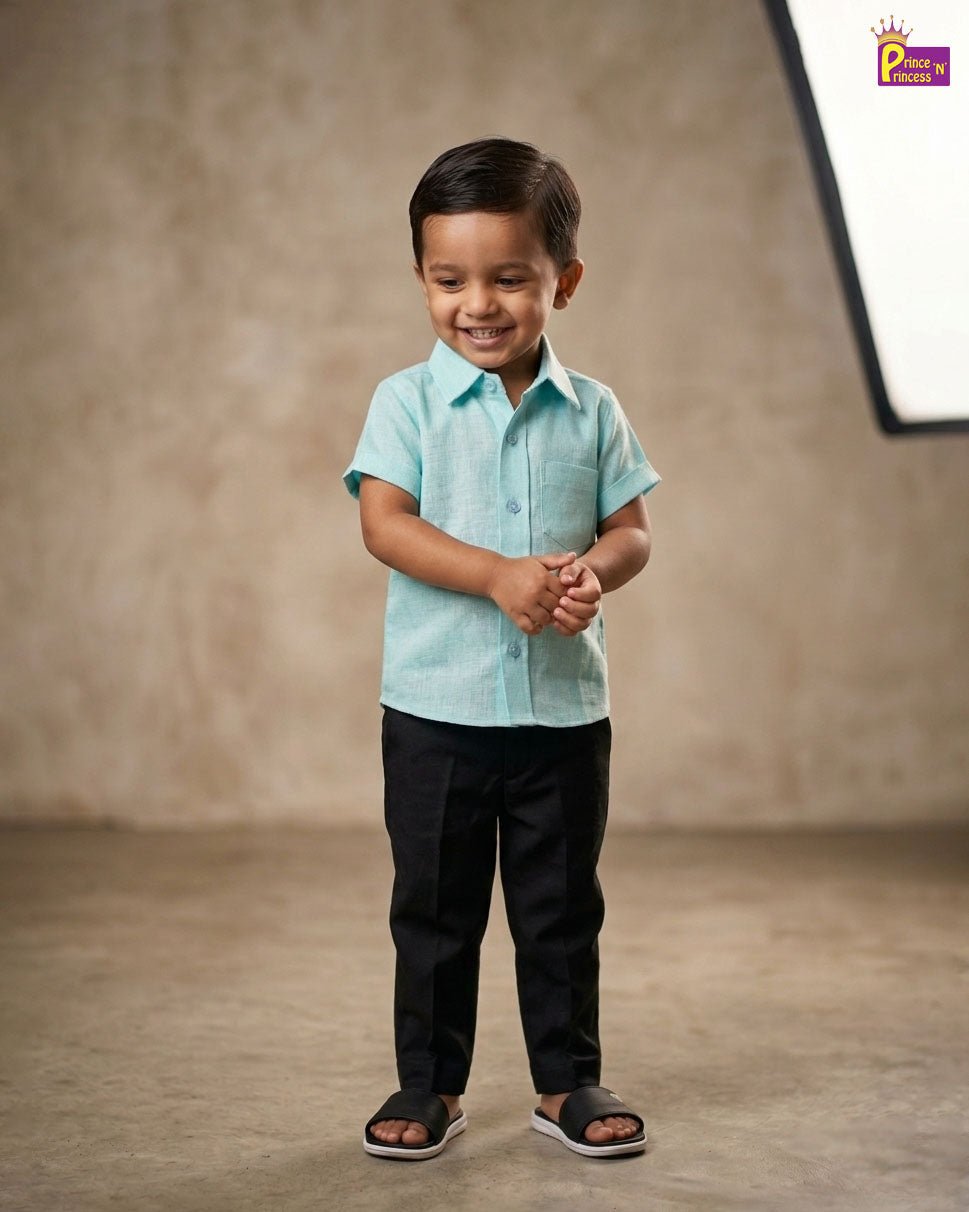 Kids Cotton Plain half Sleeve shirt ST072 - Prince N Princess