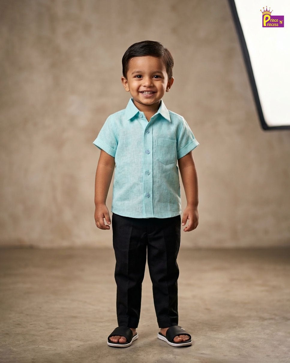 Kids Cotton Plain half Sleeve shirt ST072 - Prince N Princess