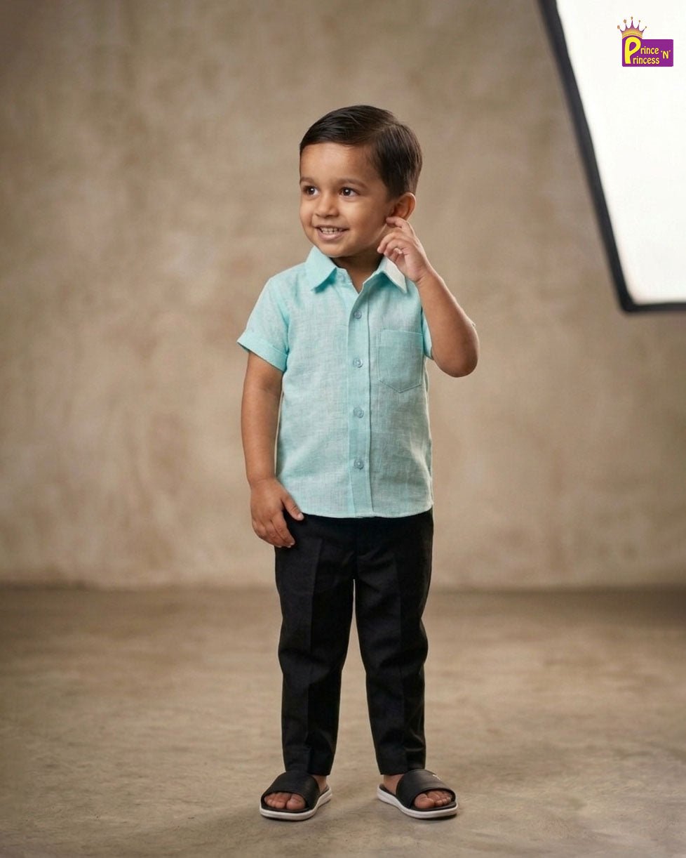 Kids Cotton Plain half Sleeve shirt ST072 - Prince N Princess