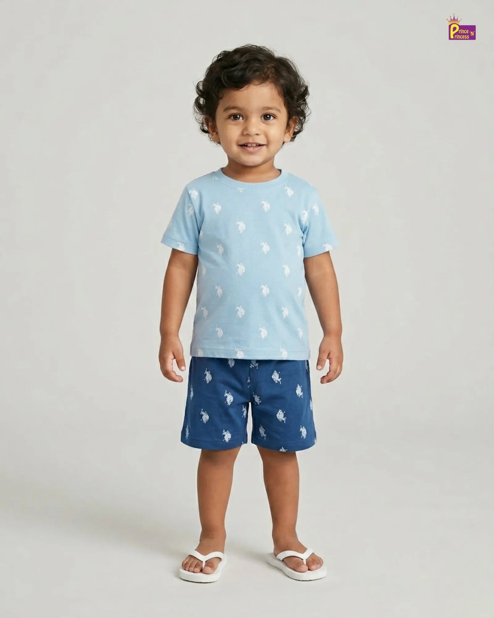 Kids Cotton Printed Trousers in Blue SH021 for kids festival wear