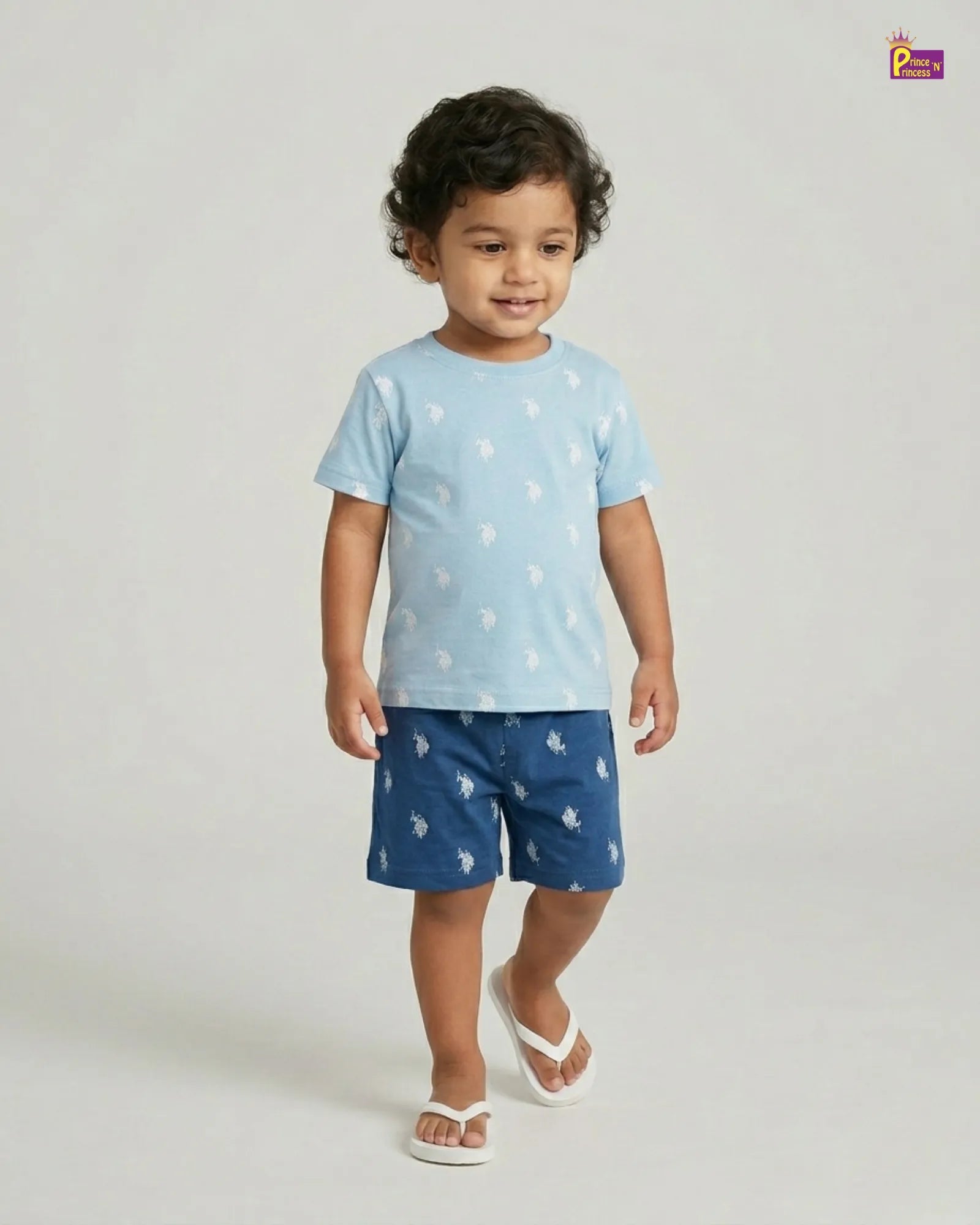 Kids Cotton Printed Trousers in Blue SH021 for kids festival wear