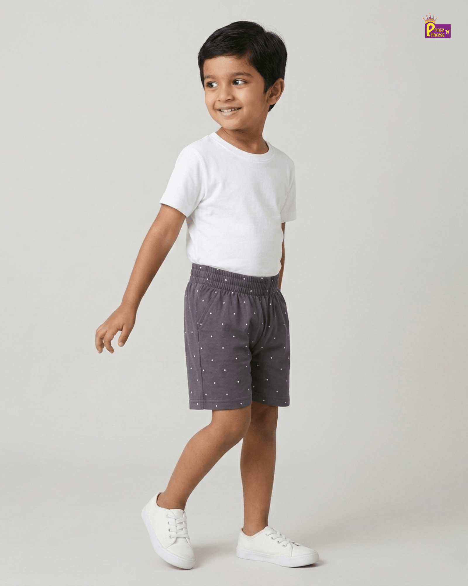 Kids Cotton Printed Trousers in Grey SH022 for kids festival wear