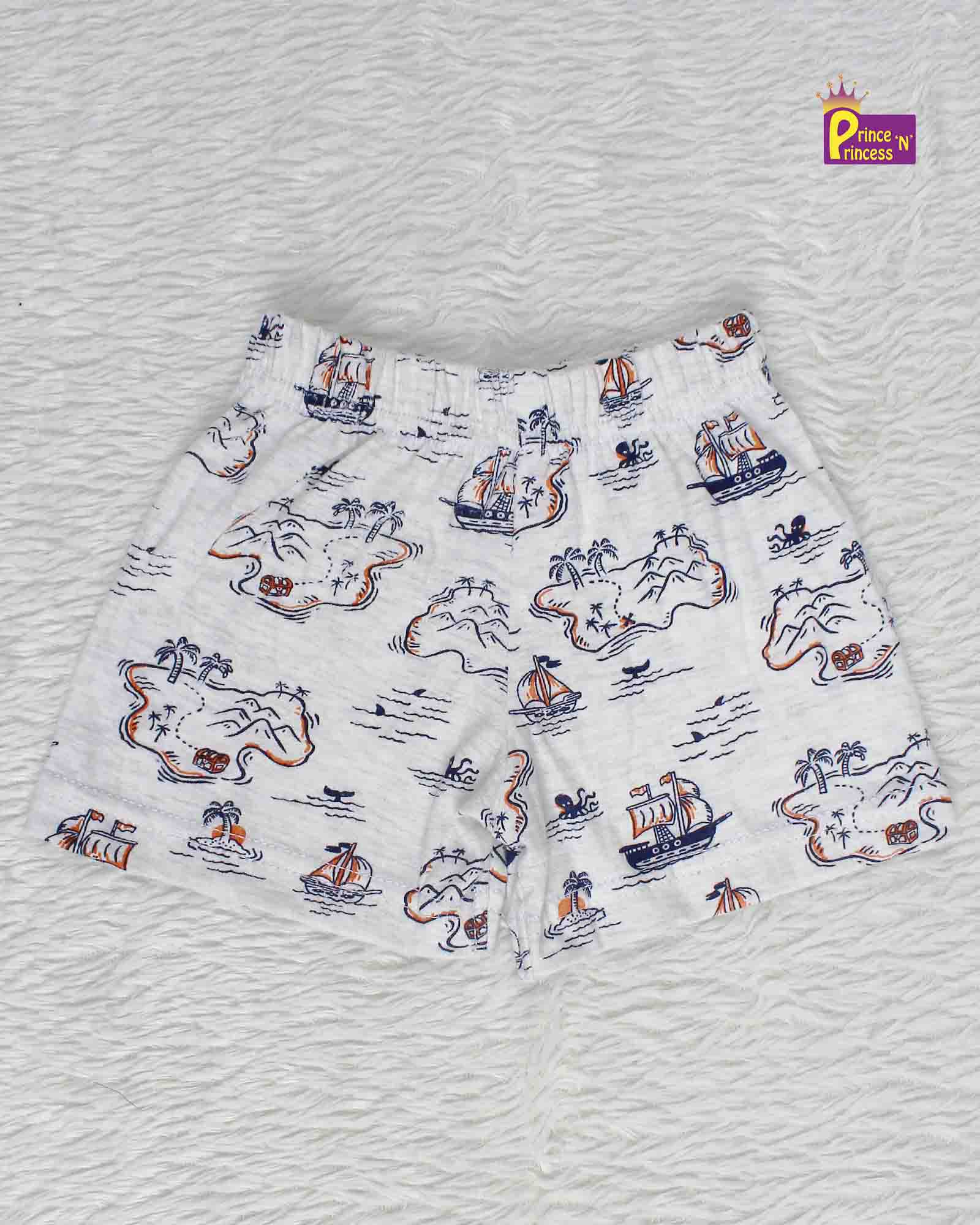 Kids Cotton Printed Trousers in White SH002 for kids festival wear