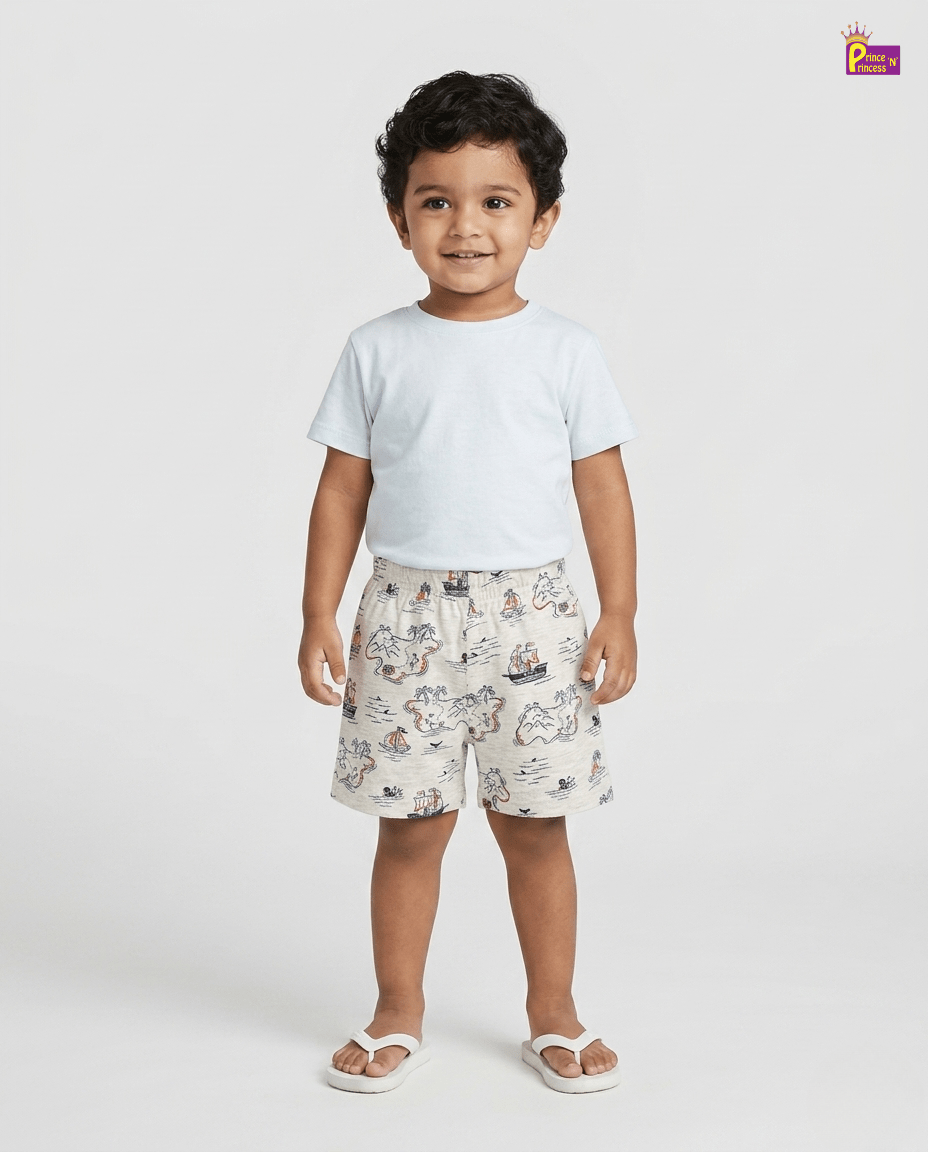 Kids Cotton Printed Trousers in White SH002 for kids festival wear
