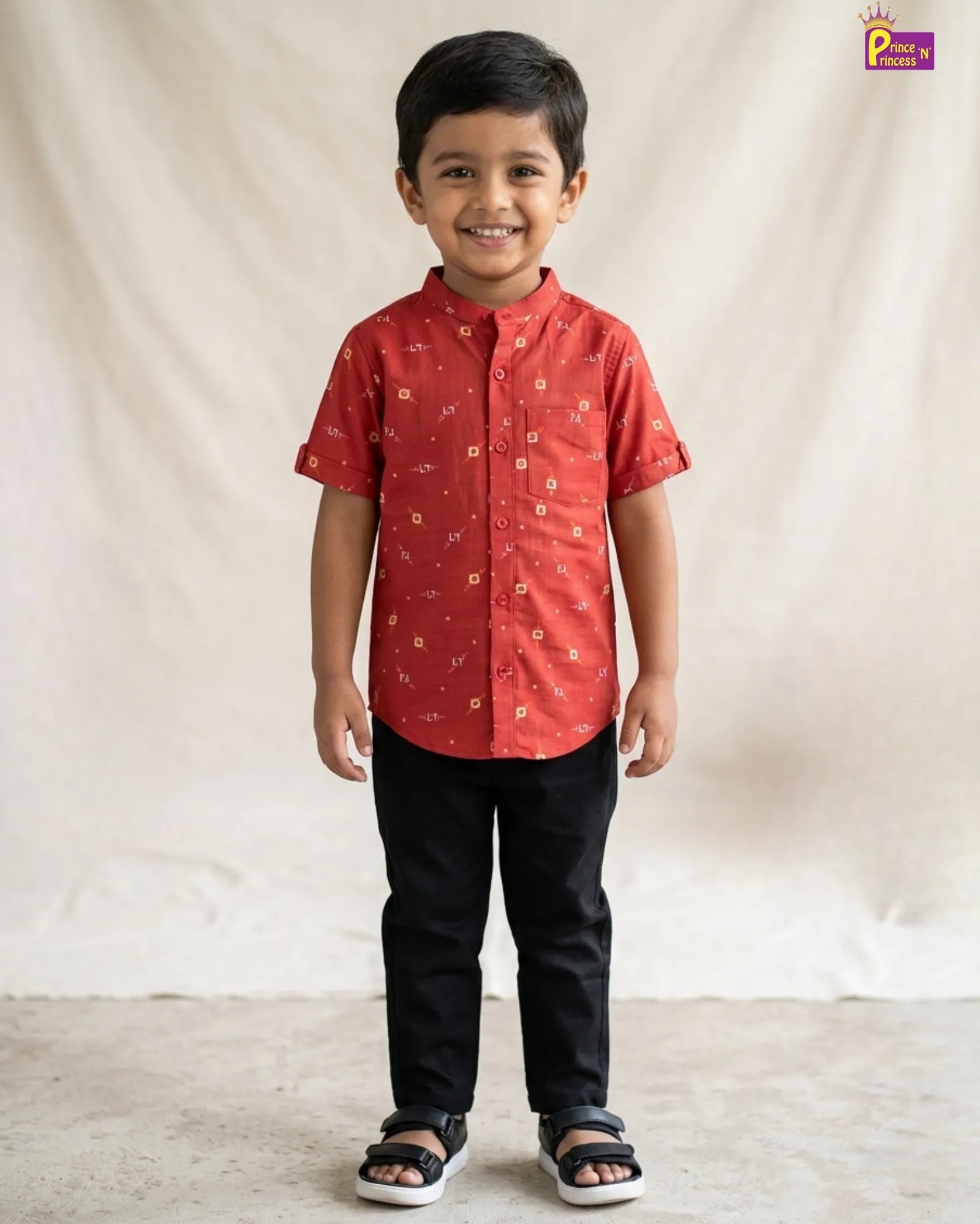 Kids Cotton Red Half Sleeve shirt ST011 for kids festival wear