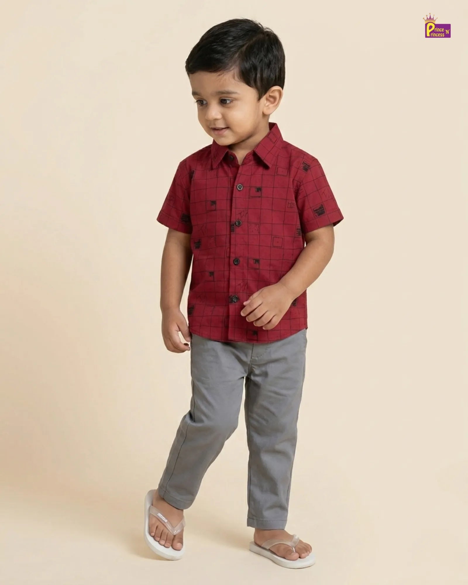Kids Cotton Red half Sleeve shirt ST166 for kids festival wear