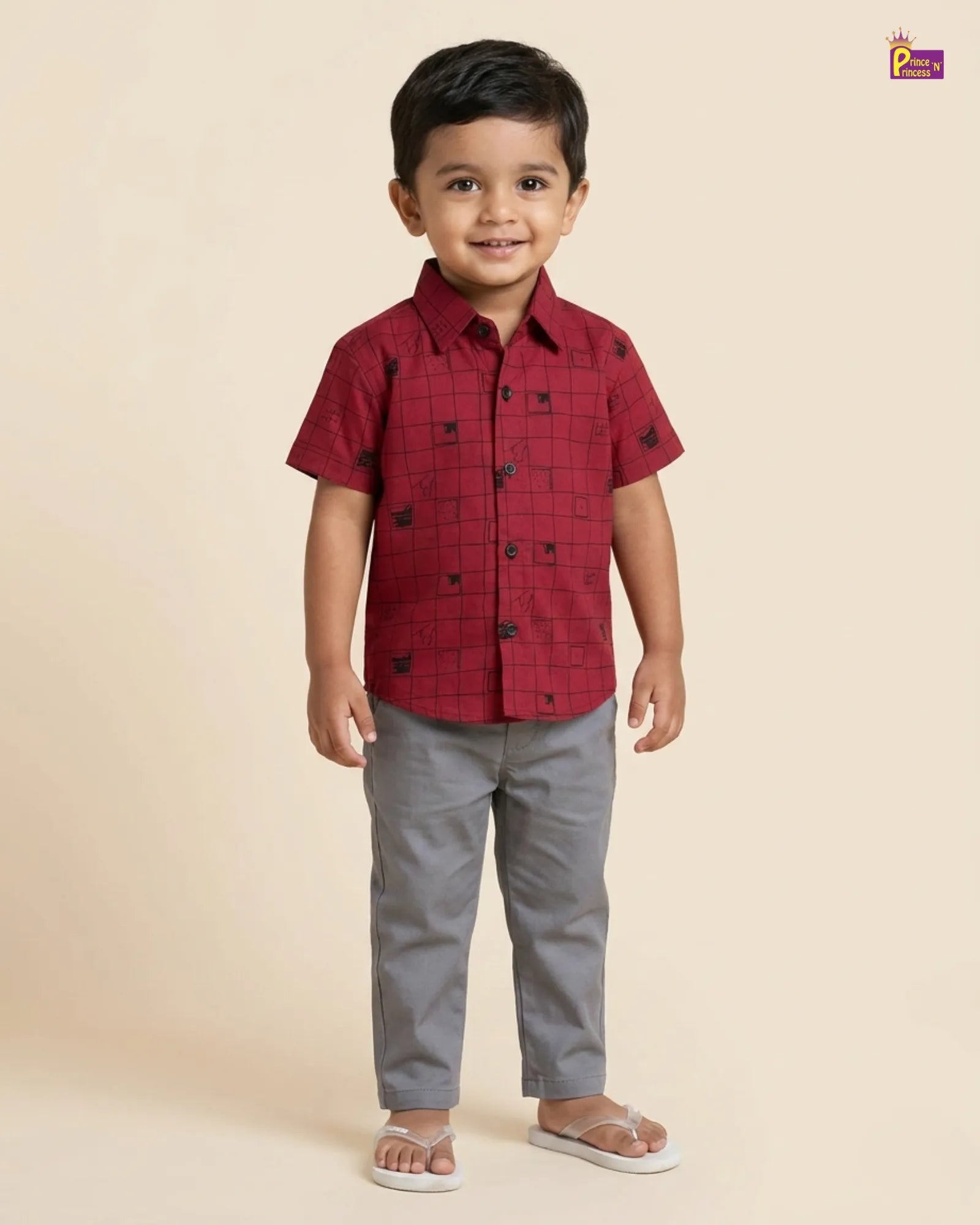 Kids Cotton Red half Sleeve shirt ST166 for kids festival wear
