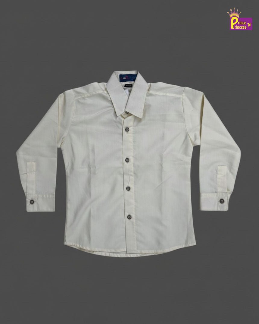 Kids Cotton Shirt Off White ST218 - Prince N Princess