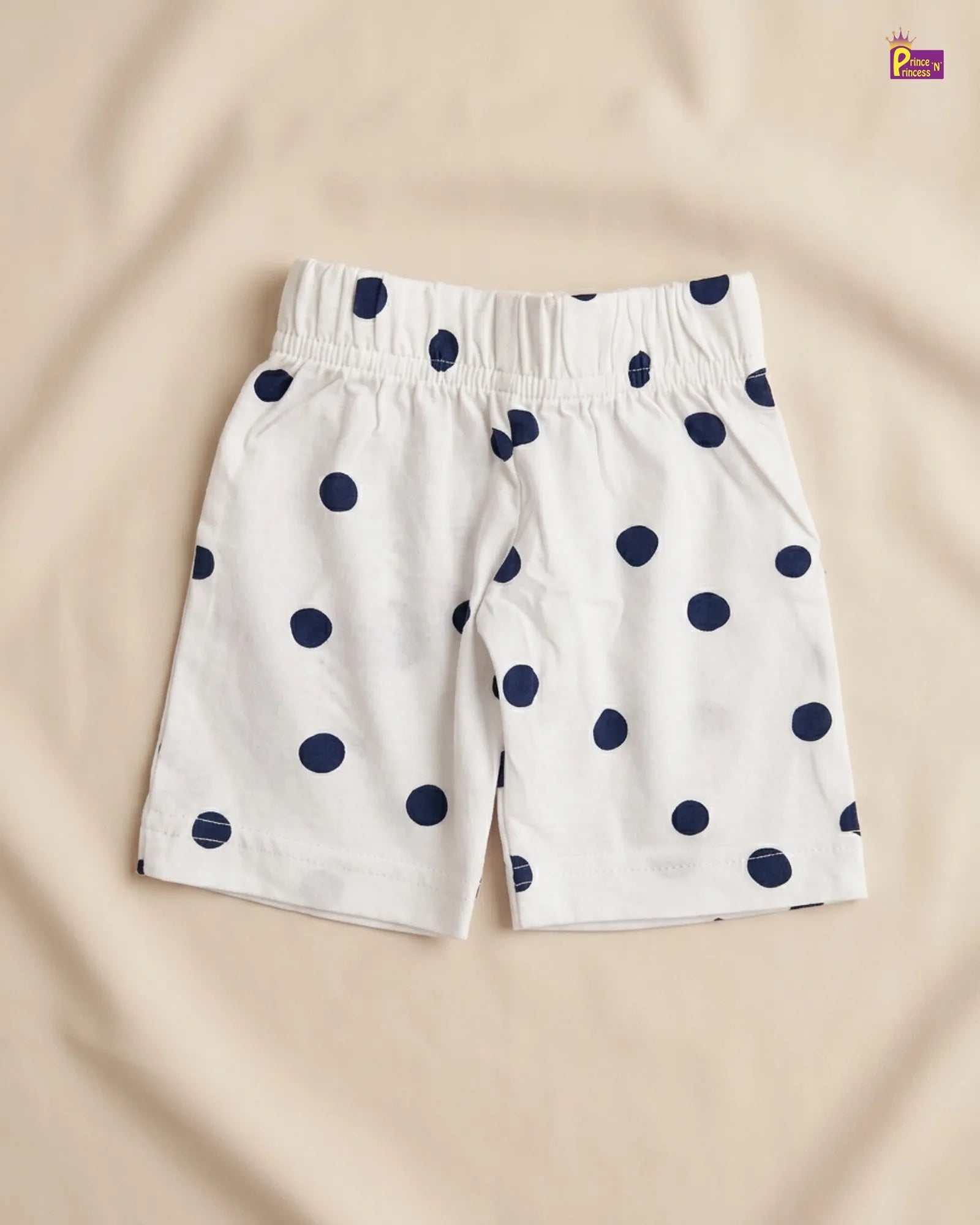 Kids Cotton Trousers in White with Navy Dots SH028 for kids festival wear