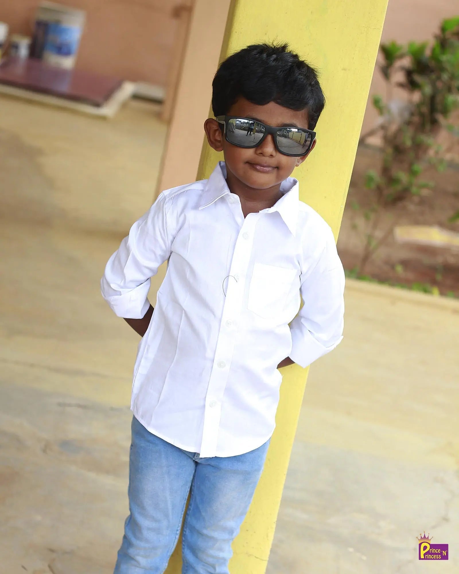 Kids Cotton White shirt ST128 - Prince N Princess