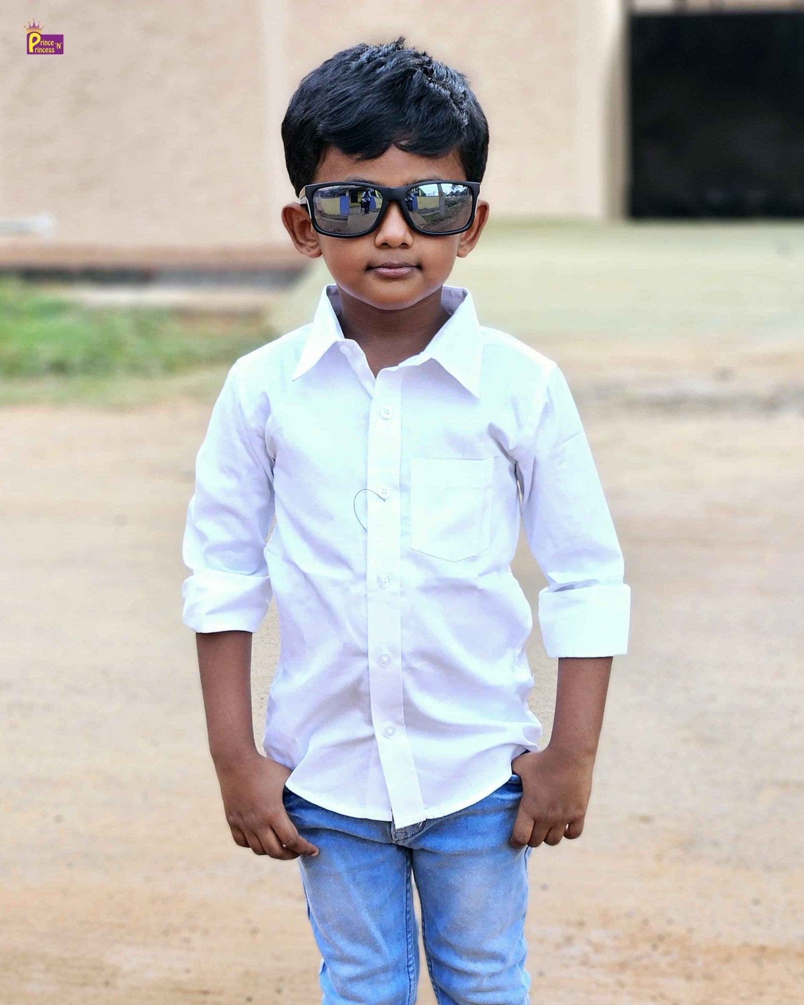 Kids Cotton White shirt ST128 - Prince N Princess