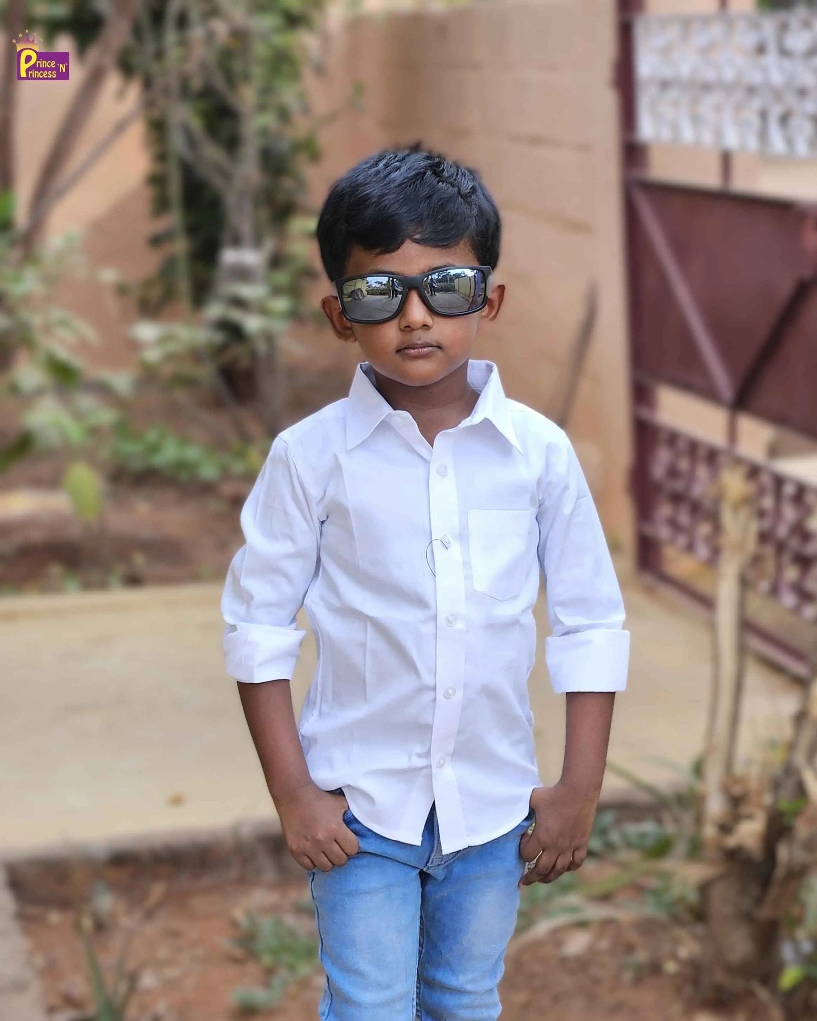 Kids Cotton White shirt ST128 - Prince N Princess