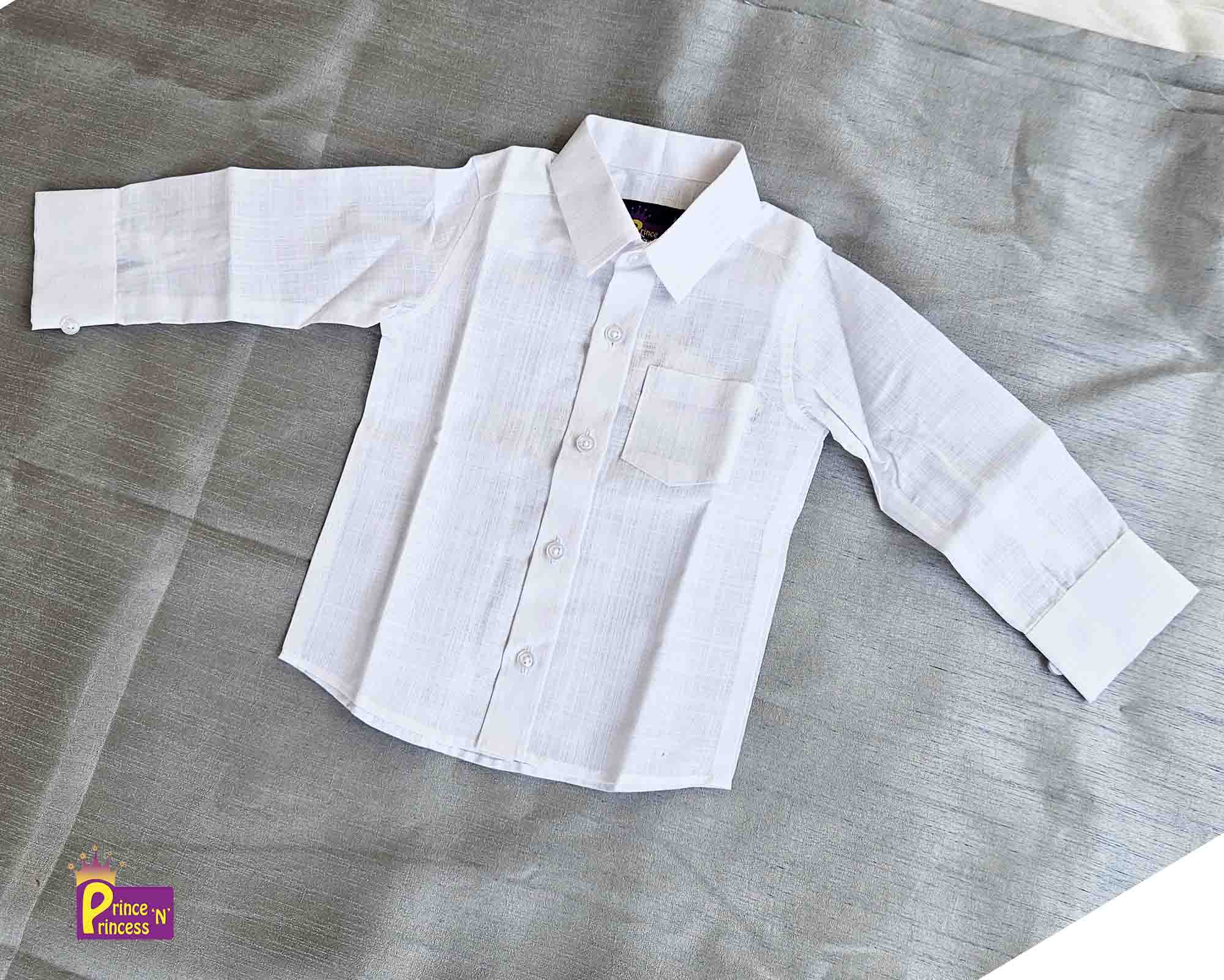 Kids Cotton White shirt ST128 - Prince N Princess