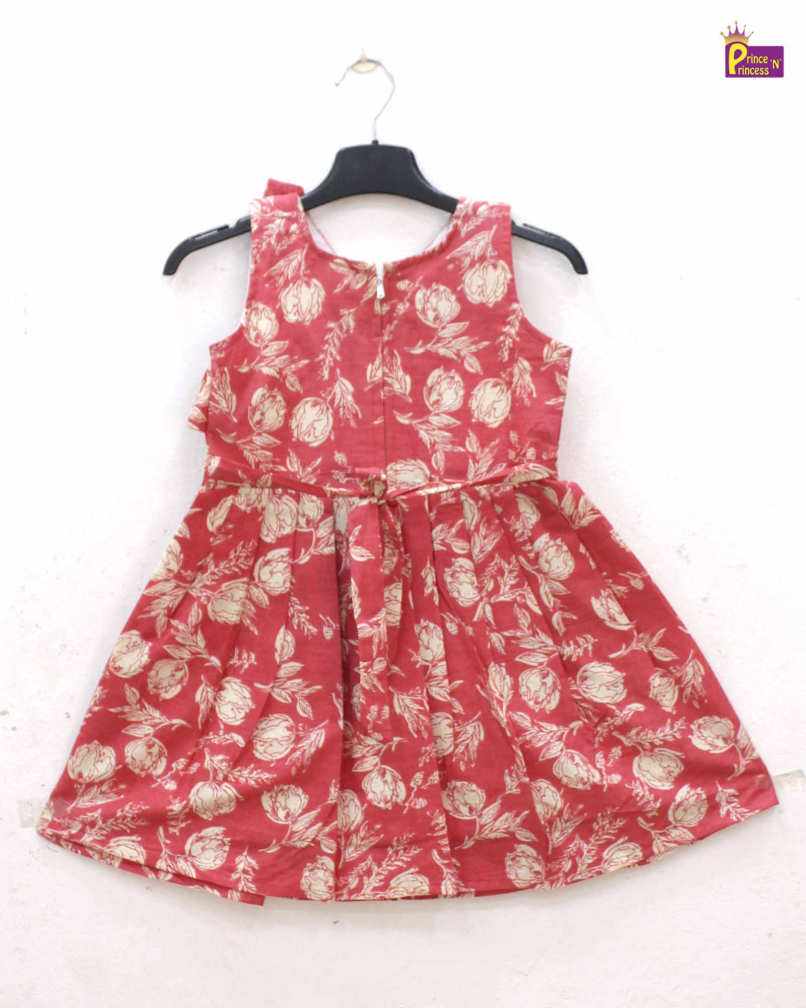 Kids Dark Peach Cotton Frock CF351 - Prince N Princess