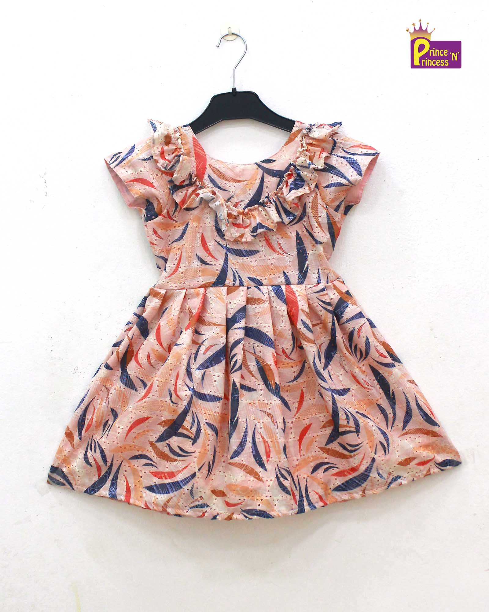 Kids Floral Orange hakoba Frock CF333 - Prince N Princess