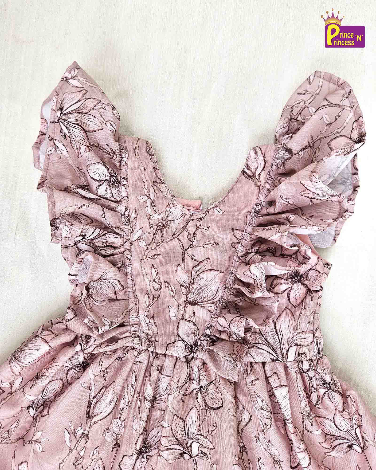 Kids Floral Peach Frock CF311 - Prince N Princess