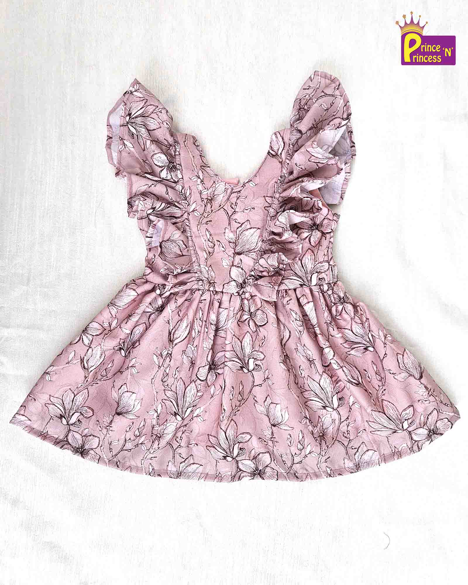 Kids Floral Peach Frock CF311 - Prince N Princess