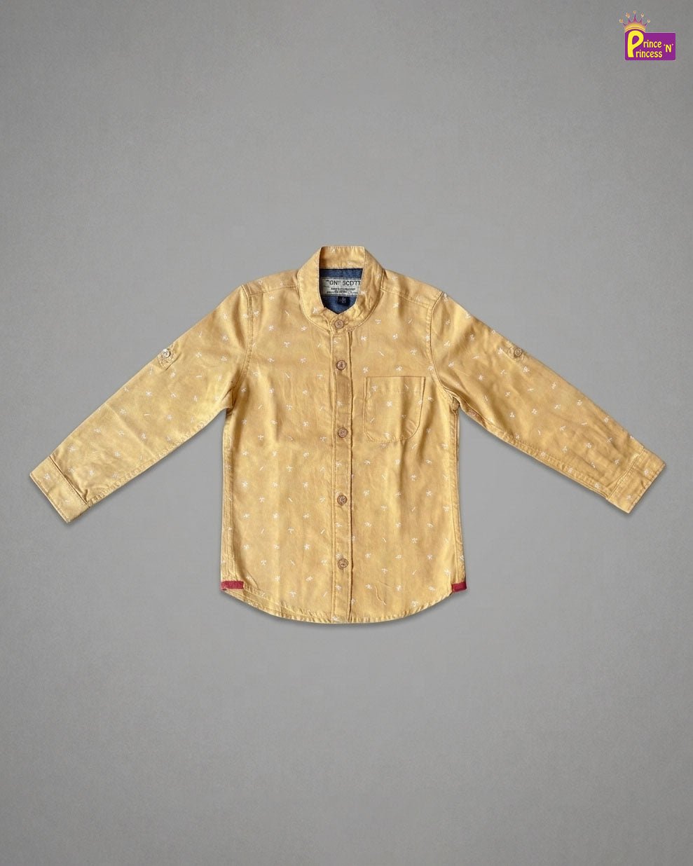 Kids Full Sleeve Cotton Shirt in Yellow ST228 - Prince N Princess
