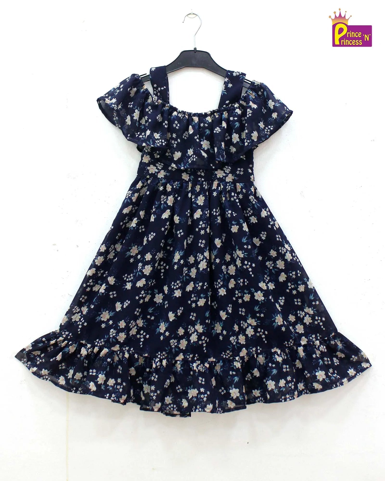 Kids Georgette Navy Trendy Gown WGF020 - Prince N Princess