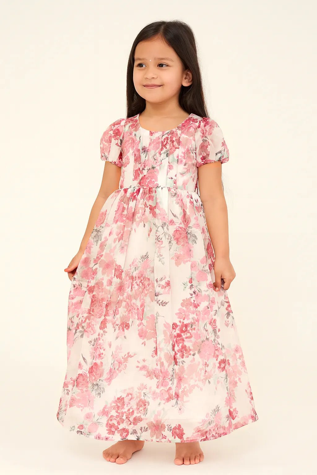 Kids Georgette Pink Trendy Gown WGF021 - Prince N Princess