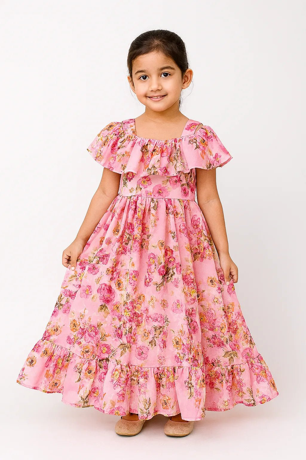 Kids Georgette Pink Trendy Gown WGF024 - Prince N Princess