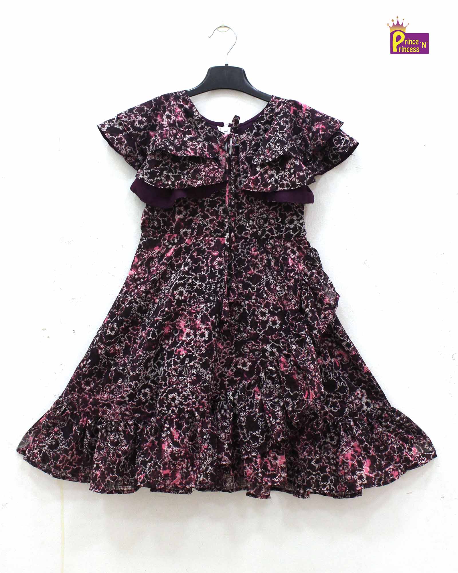 Kids Georgette Pink with Whine Trendy Gown WGF027 - Prince N Princess