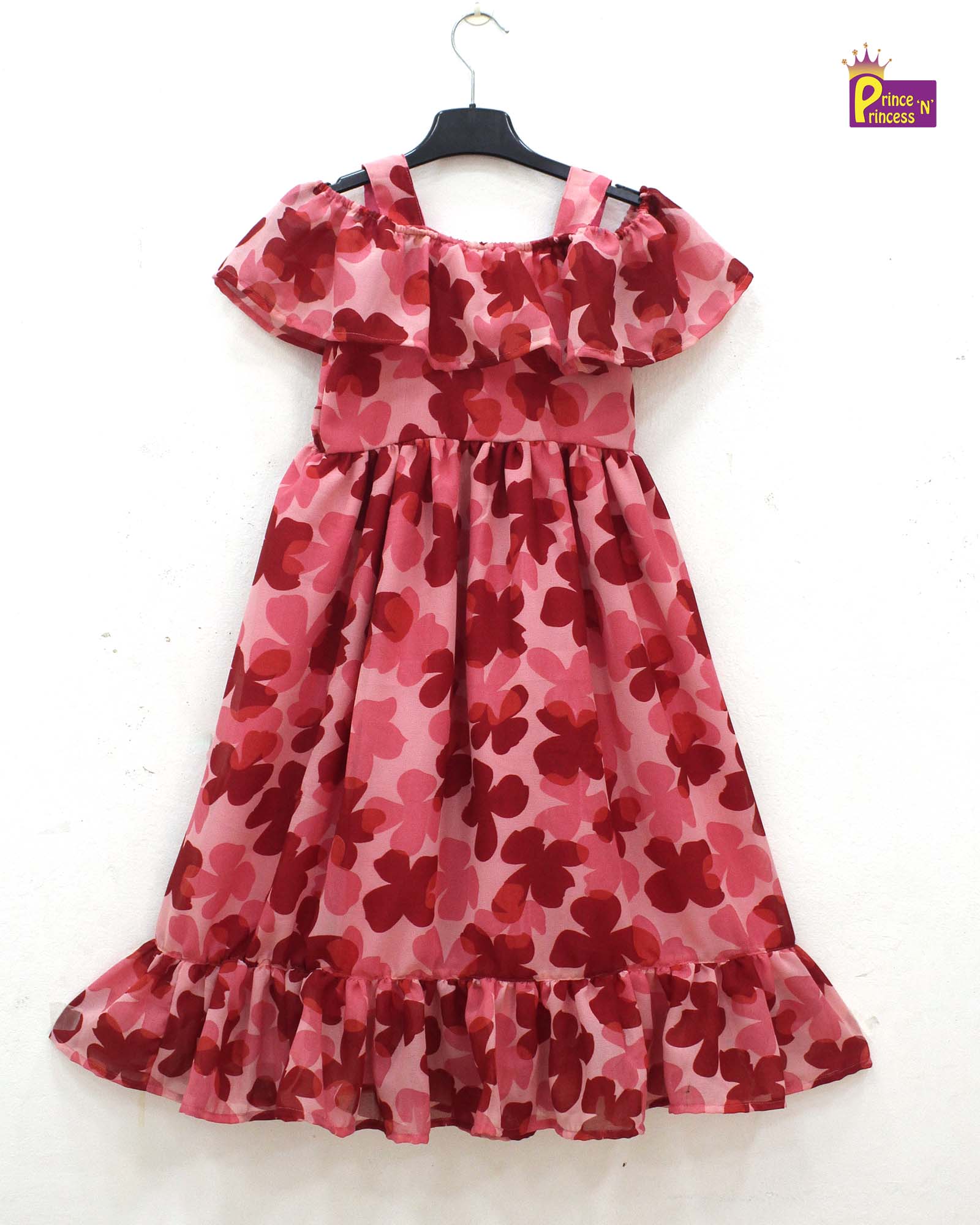 Kids georgette Red Trendy Gown WGF001 - Prince N Princess