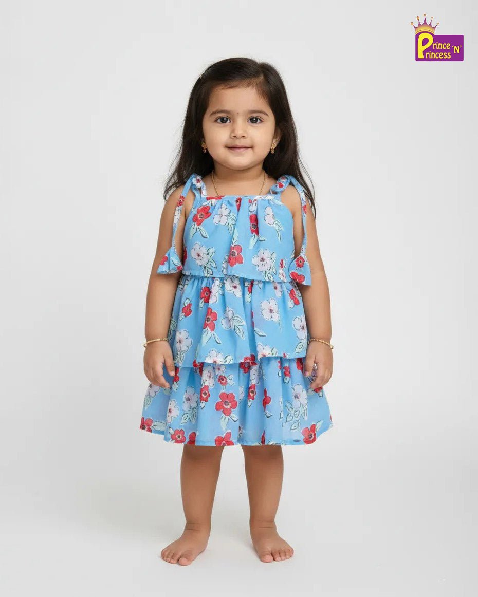 Kids Georgette Trendy Frock in Blue WGF054 - Prince N Princess